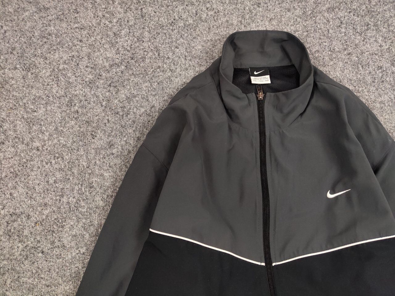 Nike Vintage Y2K Nike Swoosh Black Drill Lightweight Track Jacket Size US XL / EU 56 / 4 - 11 Thumbnail