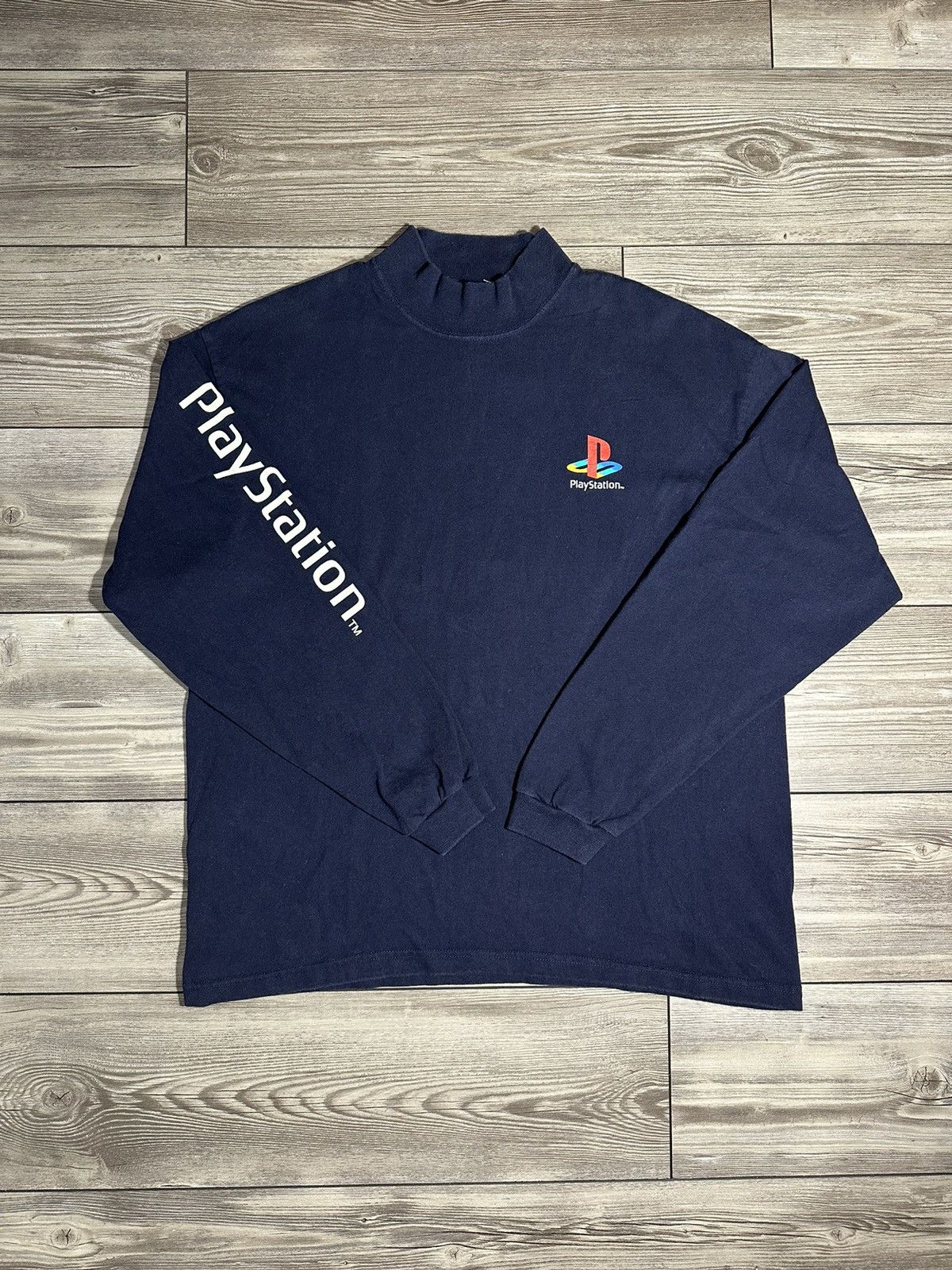 Sony Vintage 90's Playstation PS1 Promo Mock Neck Longsleeve Size US XL / EU 56 / 4 - 1 Thumbnail