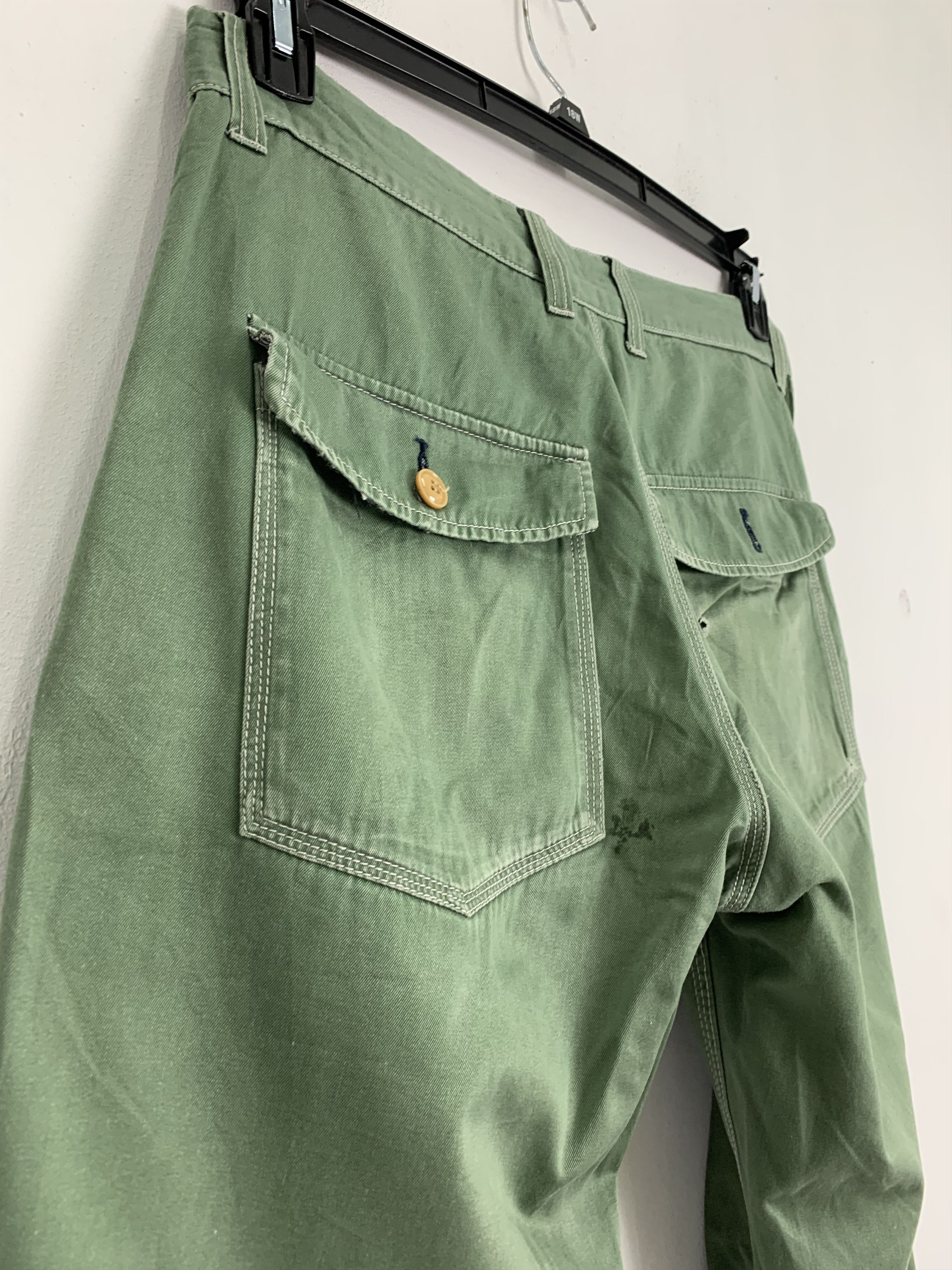 Japanese Brand 💥BEST OFFER Cargo Pants Anti Label Jeans Green Double knee Size US 33 - 13 Thumbnail