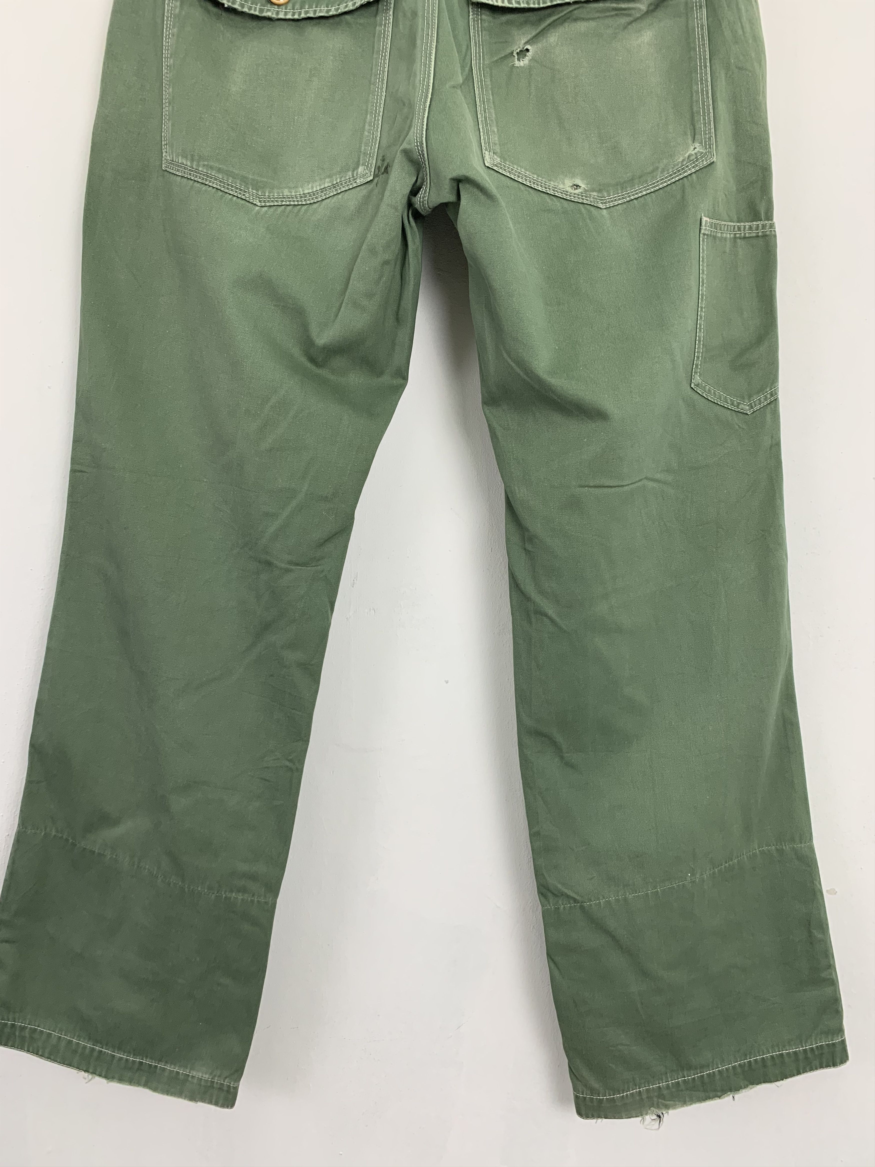 Japanese Brand 💥BEST OFFER Cargo Pants Anti Label Jeans Green Double knee Size US 33 - 10 Thumbnail