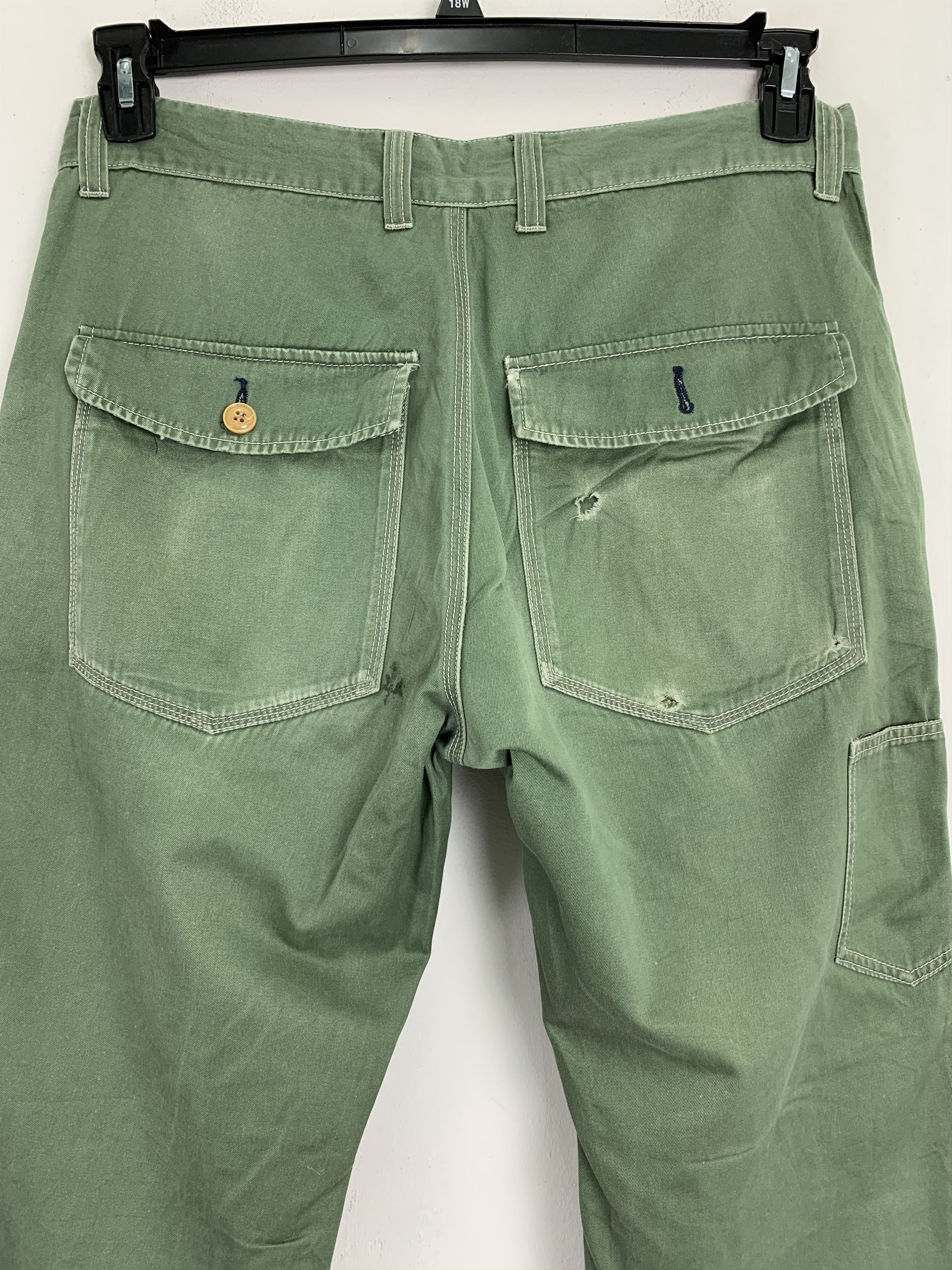 Japanese Brand 💥BEST OFFER Cargo Pants Anti Label Jeans Green Double knee Size US 33 - 12 Thumbnail