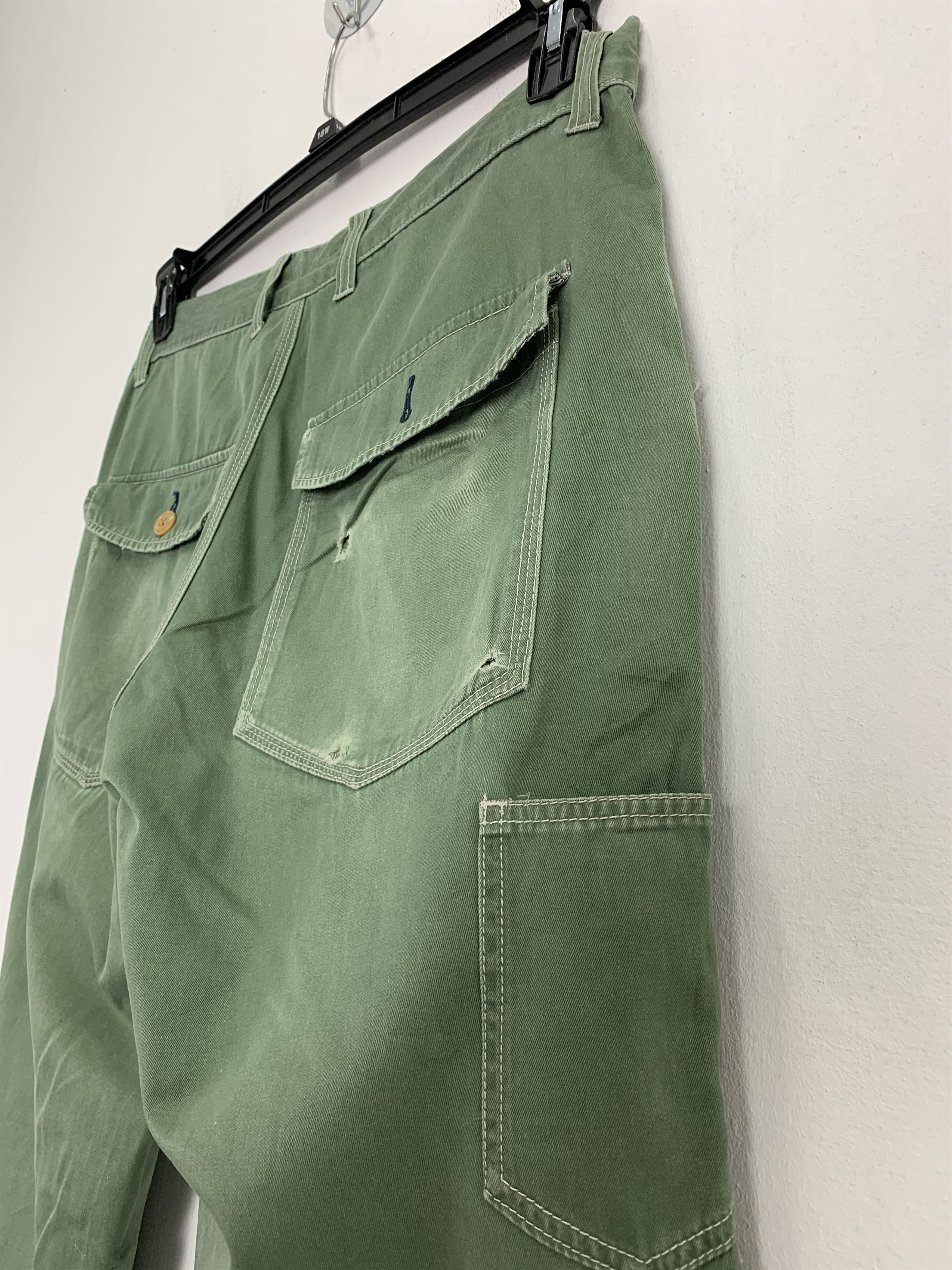 Japanese Brand 💥BEST OFFER Cargo Pants Anti Label Jeans Green Double knee Size US 33 - 15 Thumbnail