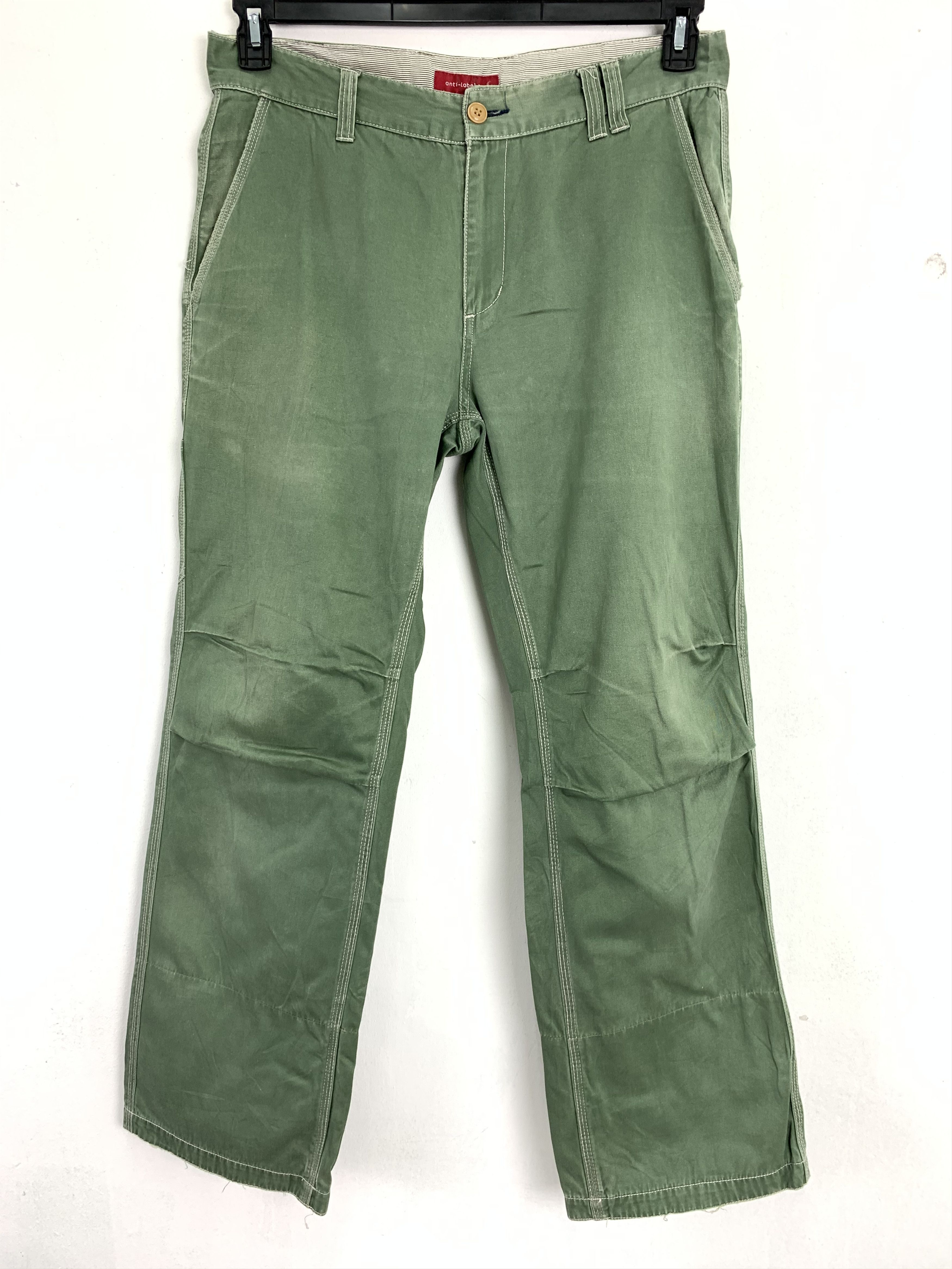 Japanese Brand 💥BEST OFFER Cargo Pants Anti Label Jeans Green Double knee Size US 33 - 1 Thumbnail
