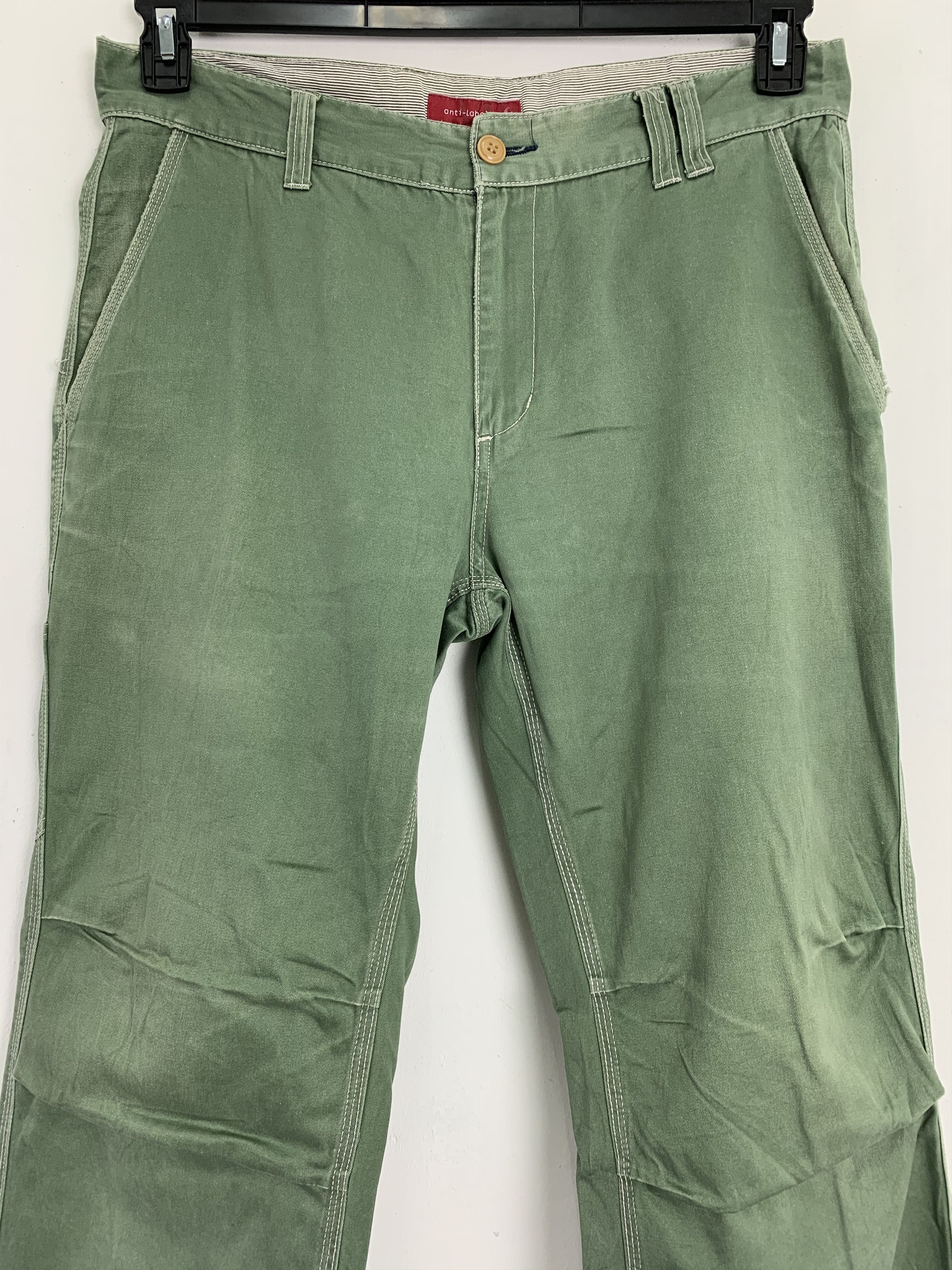 Japanese Brand 💥BEST OFFER Cargo Pants Anti Label Jeans Green Double knee Size US 33 - 2 Thumbnail