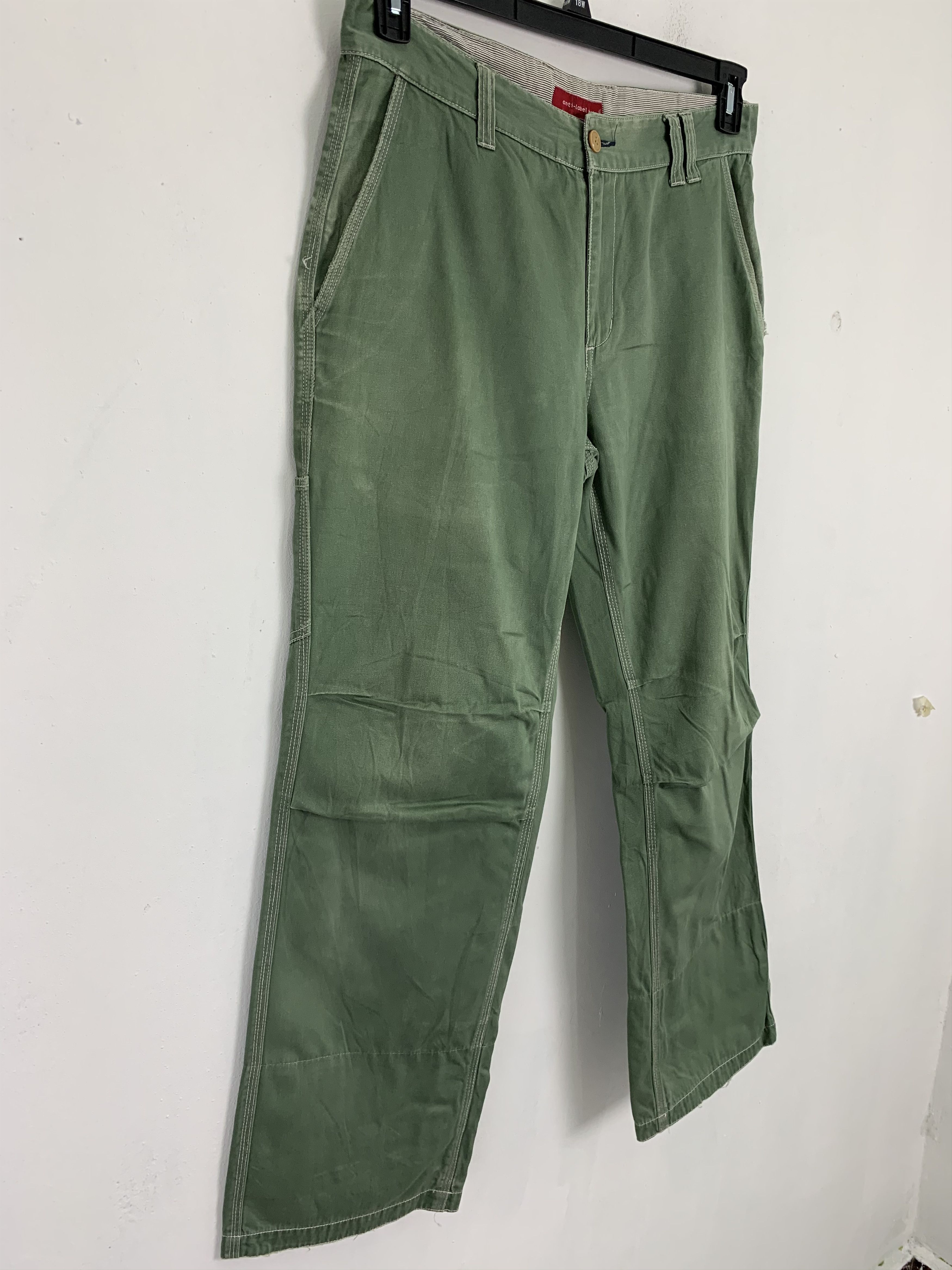 Japanese Brand 💥BEST OFFER Cargo Pants Anti Label Jeans Green Double knee Size US 33 - 3 Thumbnail