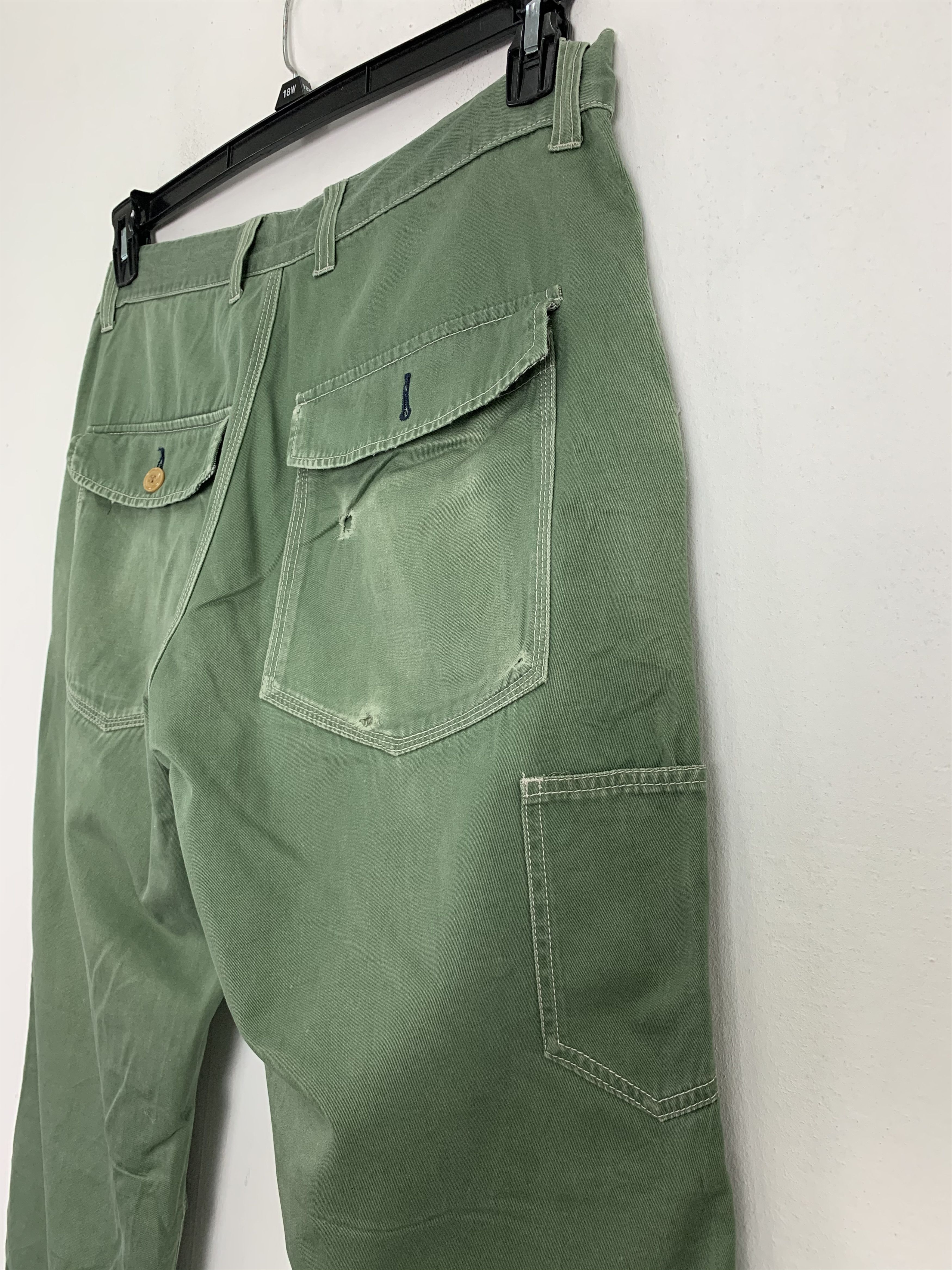Japanese Brand 💥BEST OFFER Cargo Pants Anti Label Jeans Green Double knee Size US 33 - 9 Thumbnail