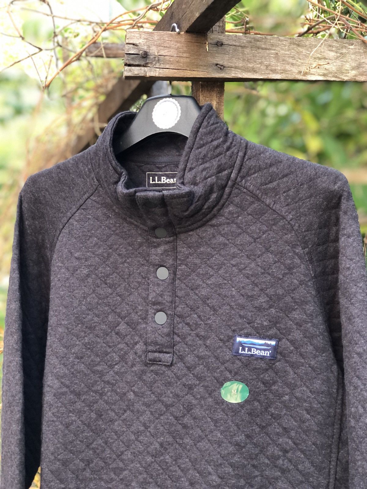 L.L. Bean LL Bean Quilted Sweater Quarter Snap Button Size US M / EU 48-50 / 2 - 2 Thumbnail