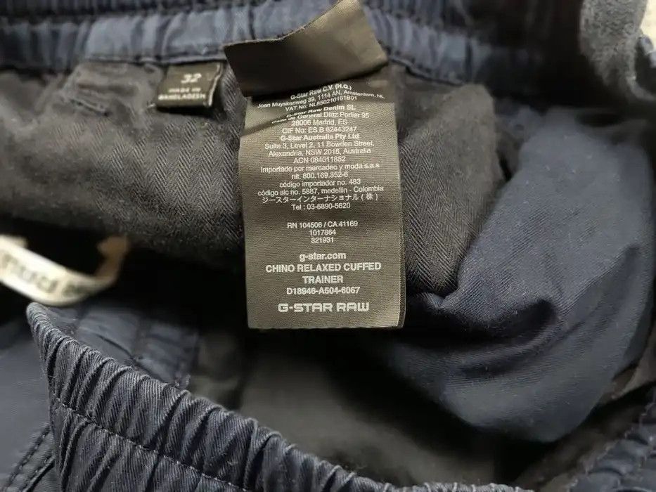 G-Star G Star Raw Chino Relaxed Cuffed Trainer Navy Pocket Pants Size US 32 / EU 48 - 10 Thumbnail
