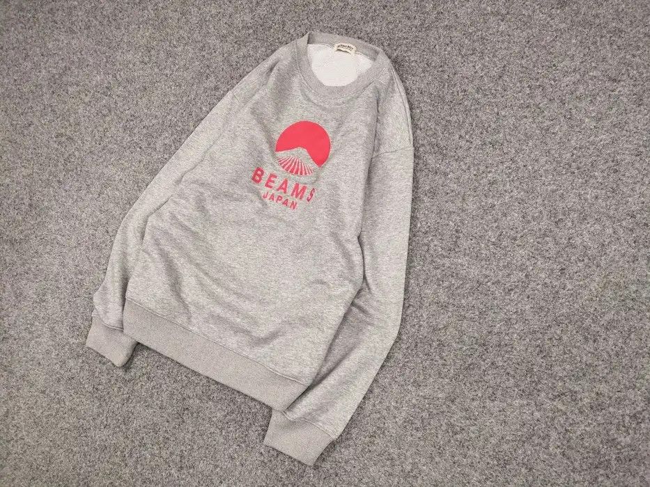 Japanese Brand Beams Boy Japan Red Logo Blank Crew Check Gray Sweatshirt Size US L / EU 52-54 / 3 - 2 Thumbnail