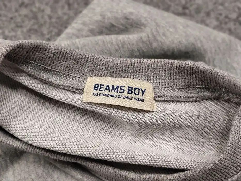 Japanese Brand Beams Boy Japan Red Logo Blank Crew Check Gray Sweatshirt Size US L / EU 52-54 / 3 - 8 Thumbnail