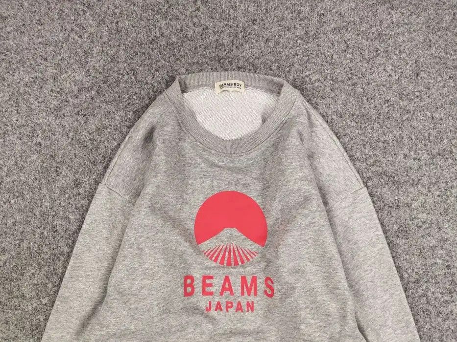 Japanese Brand Beams Boy Japan Red Logo Blank Crew Check Gray Sweatshirt Size US L / EU 52-54 / 3 - 3 Thumbnail