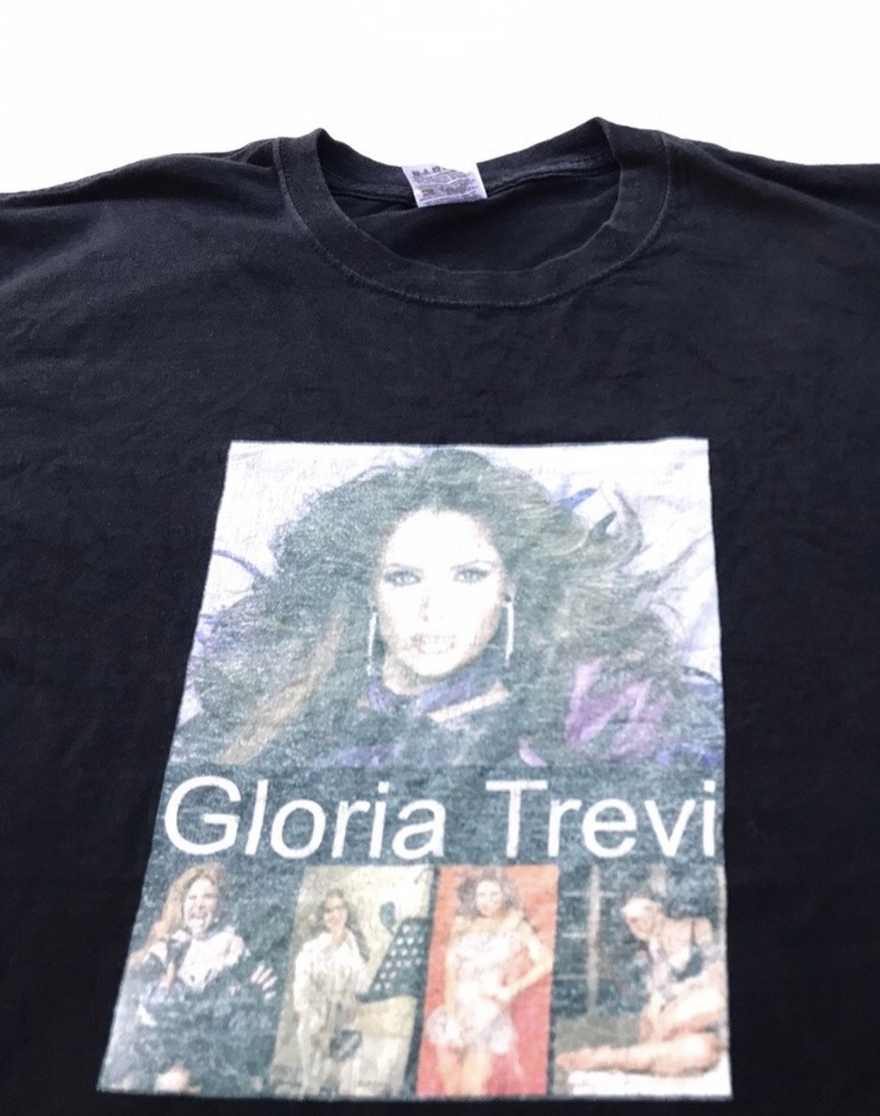 image of Band Tees x Vintage Oversize Faded Gloria Trevis Singer Tshirt in Black, Men's (Size 2XL)