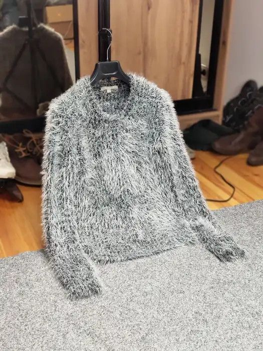 Japanese Brand Vintage 90's Japanese Gray Mohair Style Fuzzy Sweater Hype Size S / US 4 / IT 40 - 10 Thumbnail