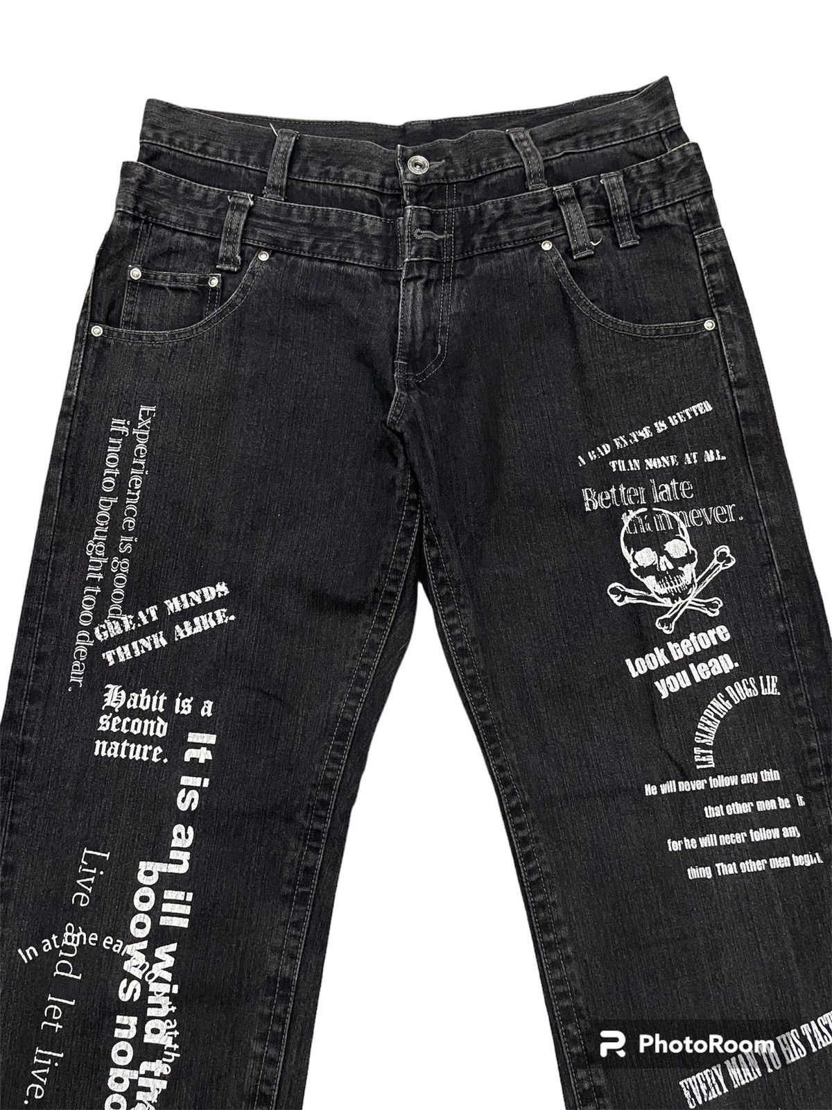 Japanese Brand Rare Vintage Double Waist Skull Jeans Size US 34 / EU 50 - 5 Thumbnail