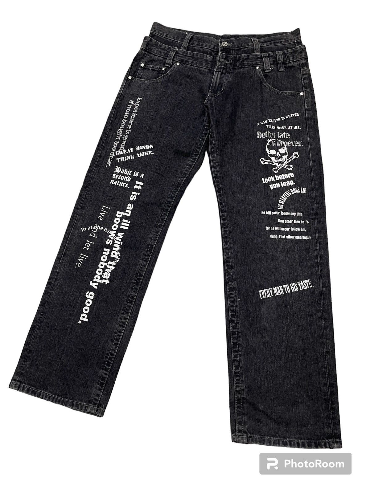 Japanese Brand Rare Vintage Double Waist Skull Jeans Size US 34 / EU 50 - 3 Thumbnail