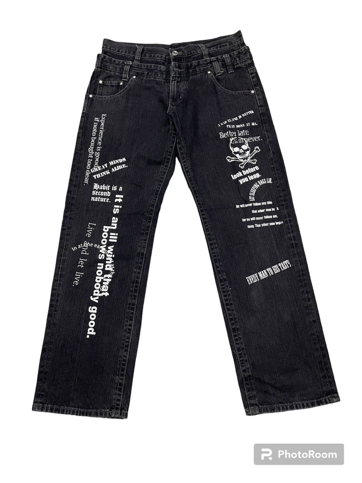 Japanese Brand Rare Vintage Double Waist Skull Jeans Size US 34 / EU 50 - 1 Thumbnail