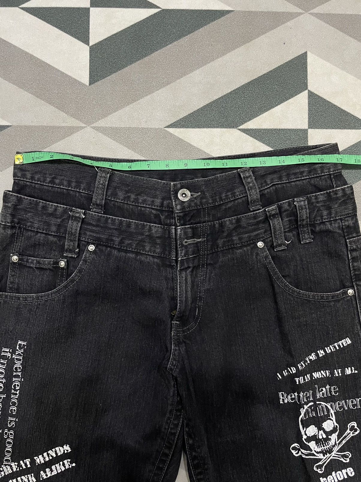 Japanese Brand Rare Vintage Double Waist Skull Jeans Size US 34 / EU 50 - 6 Thumbnail