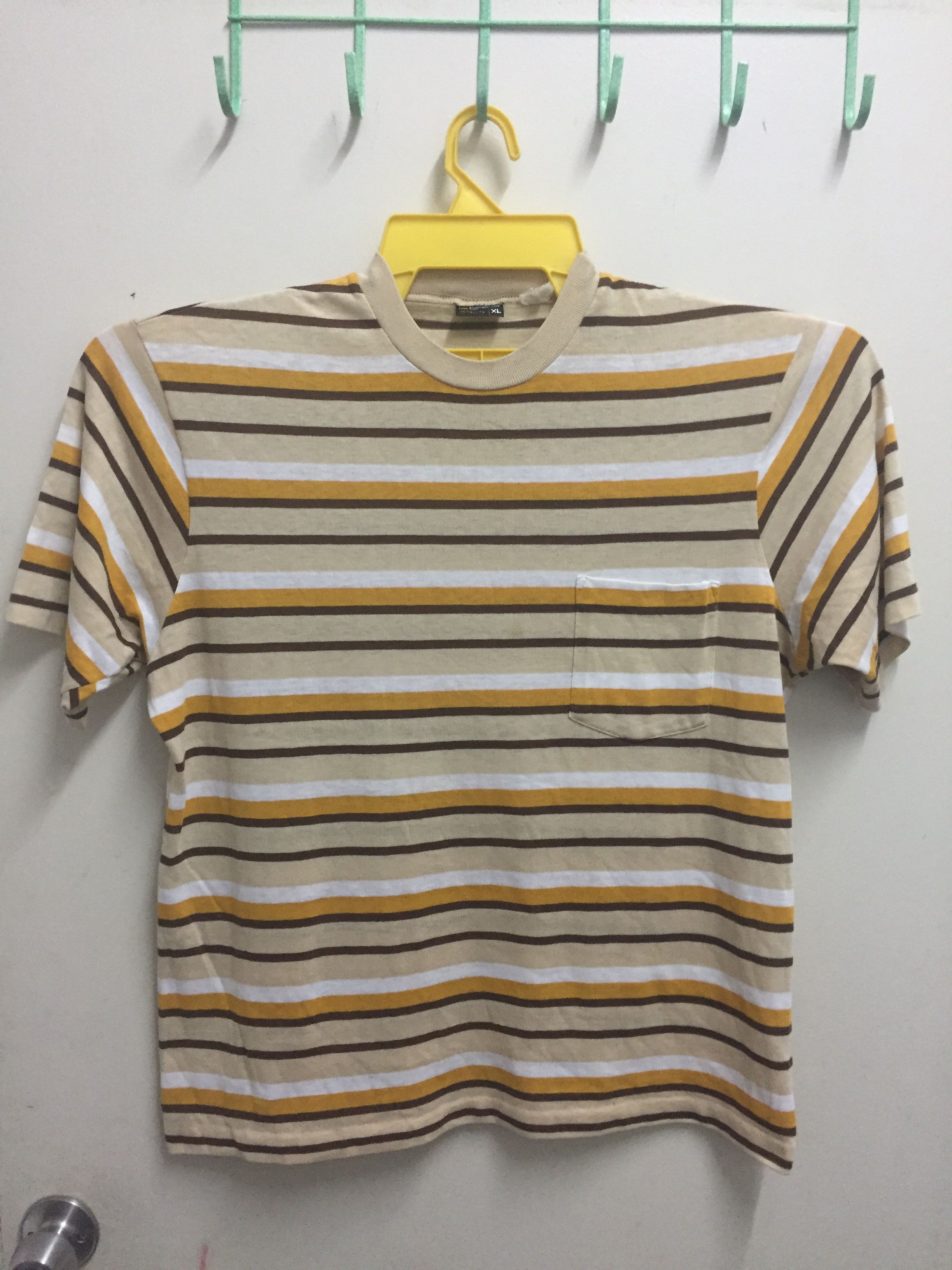 JCPenney Vintage Stripe pockets t shirt Size US XL / EU 56 / 4 - 1 Thumbnail