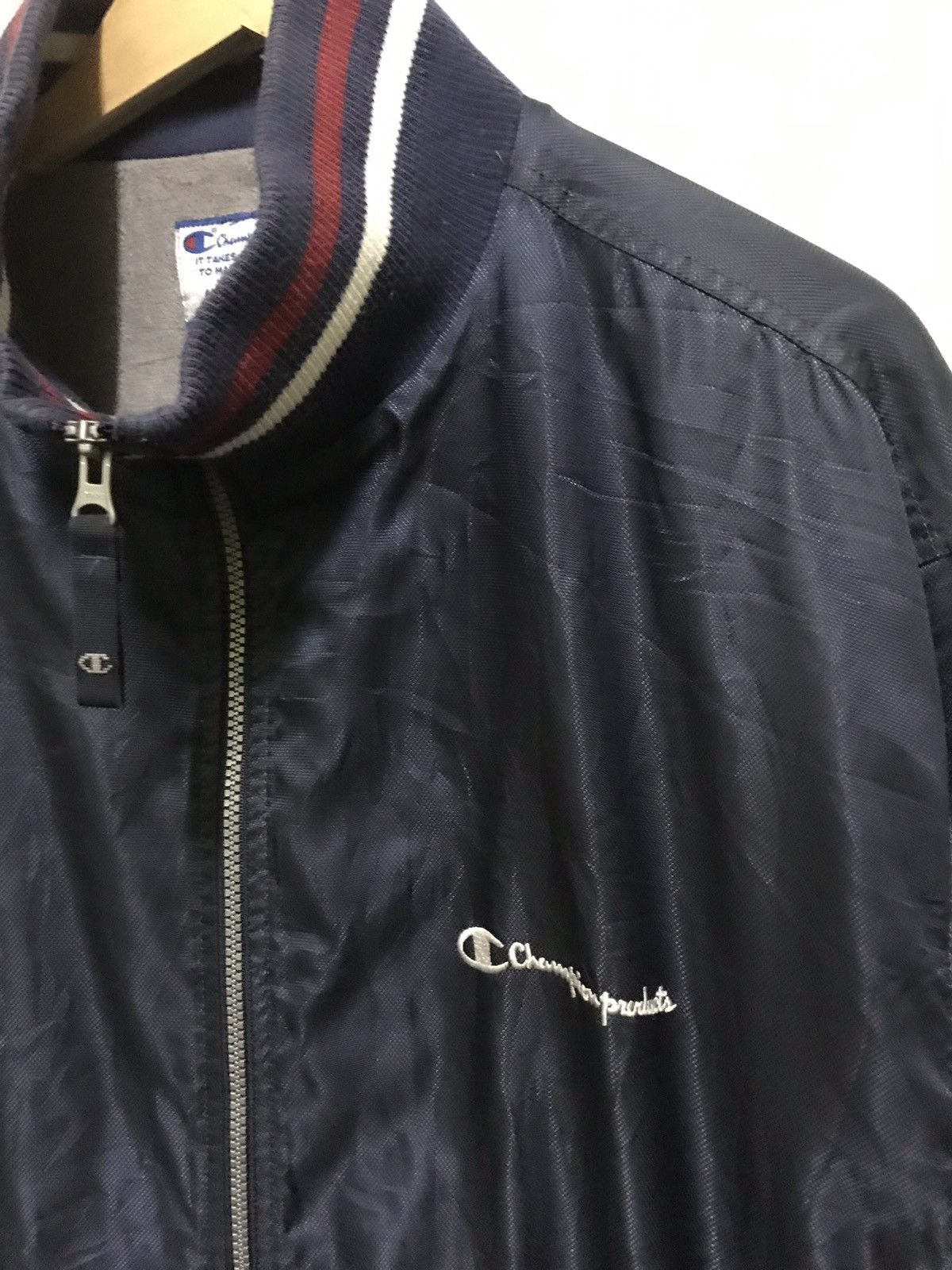 Champion × Vintage Vintage Champion Zipper Jacket Spell out big logo Size US XL / EU 56 / 4 - 3 Thumbnail