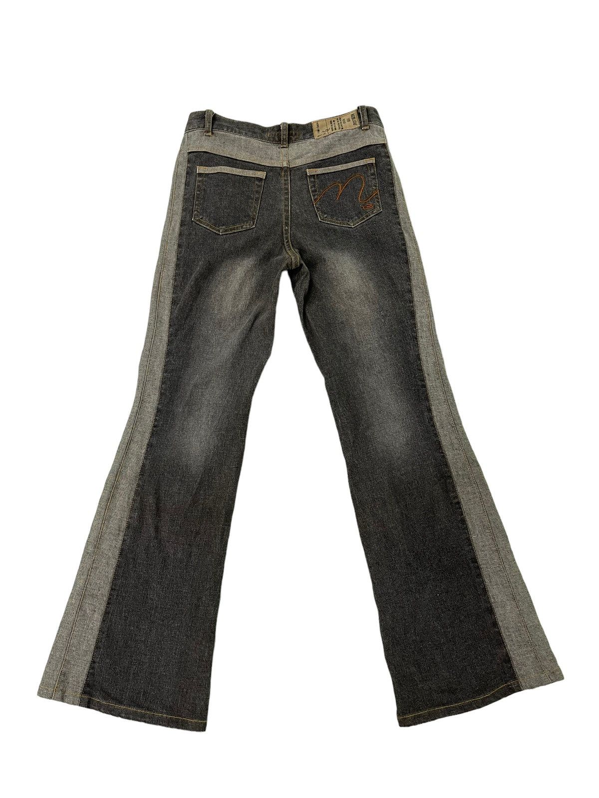 Japanese Brand Flare Jeans Mb Lucas Two Tones Stretch Boot Cut 2🟦7 Size US 28 / EU 44 - 2 Thumbnail