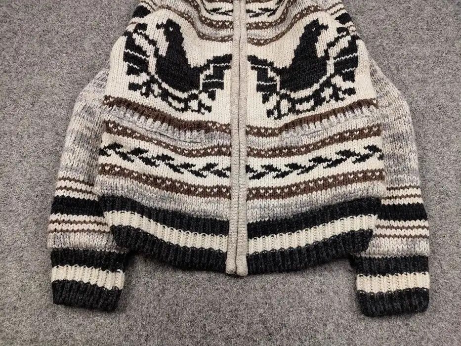 Japanese Brand Vintage 90's Cable Knit Wool Animal Pattern Cowichan Sweater Size US L / EU 52-54 / 3 - 4 Thumbnail