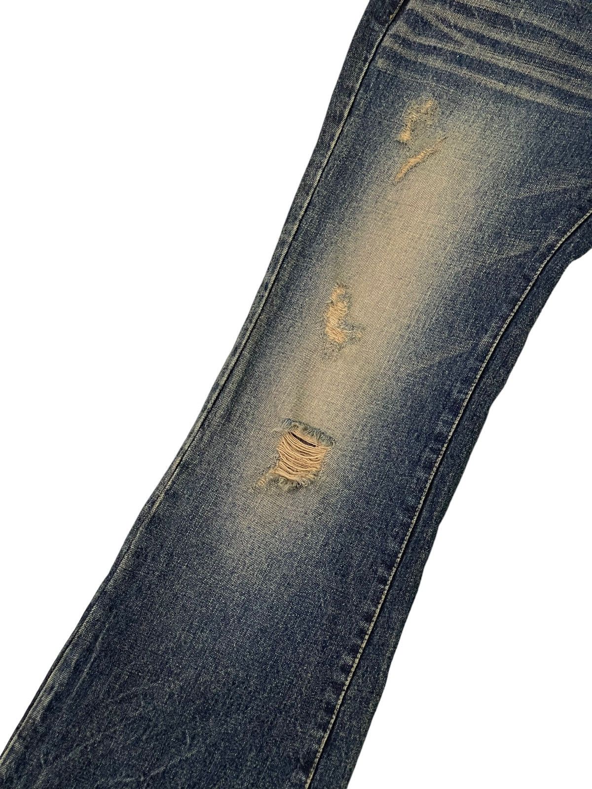 Japanese Brand Flare Jeans Jackrose Distress Denim Low Rise Boot Cut 2🟦7 Size US 32 / EU 48 - 6 Thumbnail