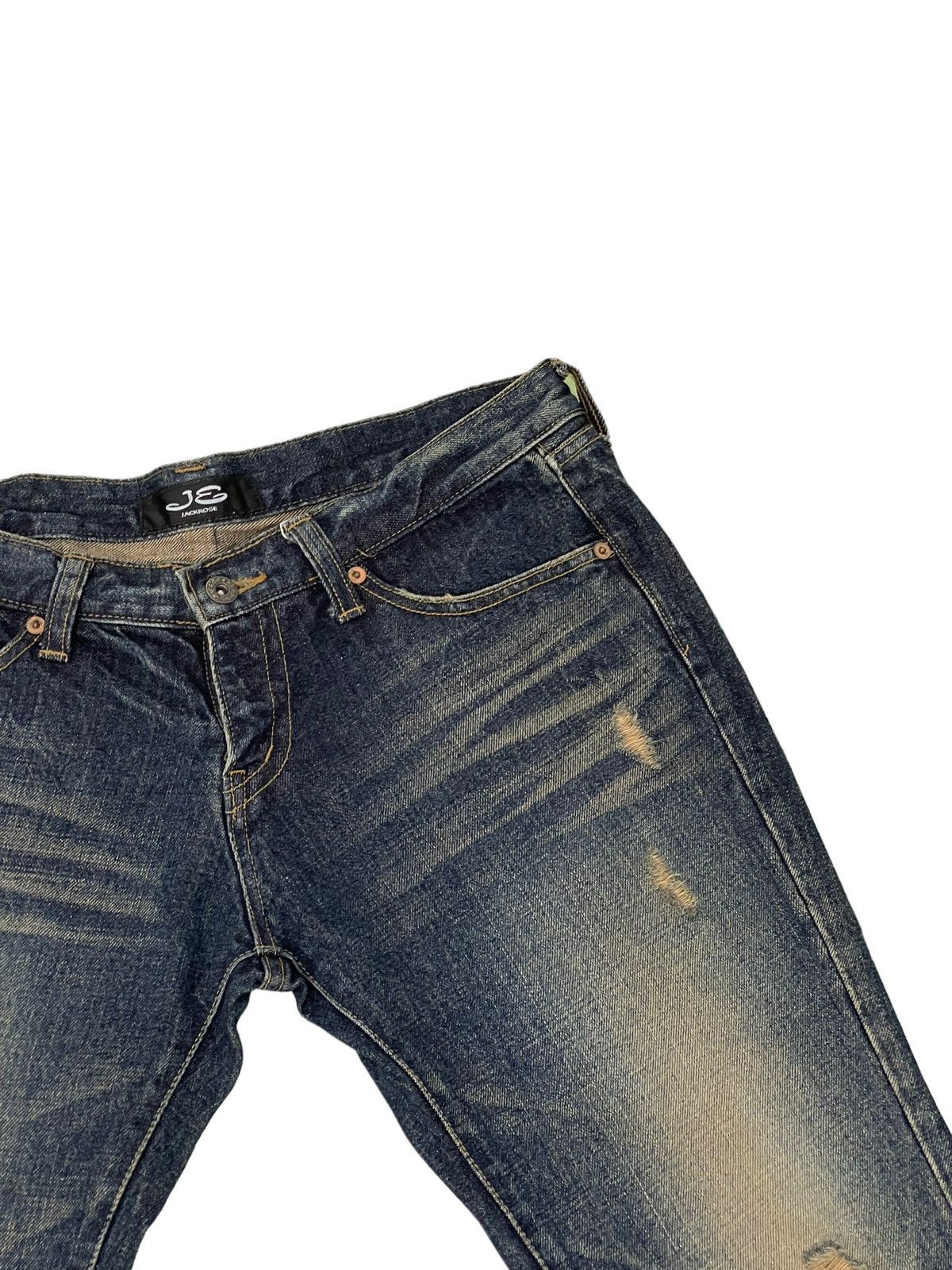 Japanese Brand Flare Jeans Jackrose Distress Denim Low Rise Boot Cut 2🟦7 Size US 32 / EU 48 - 9 Thumbnail