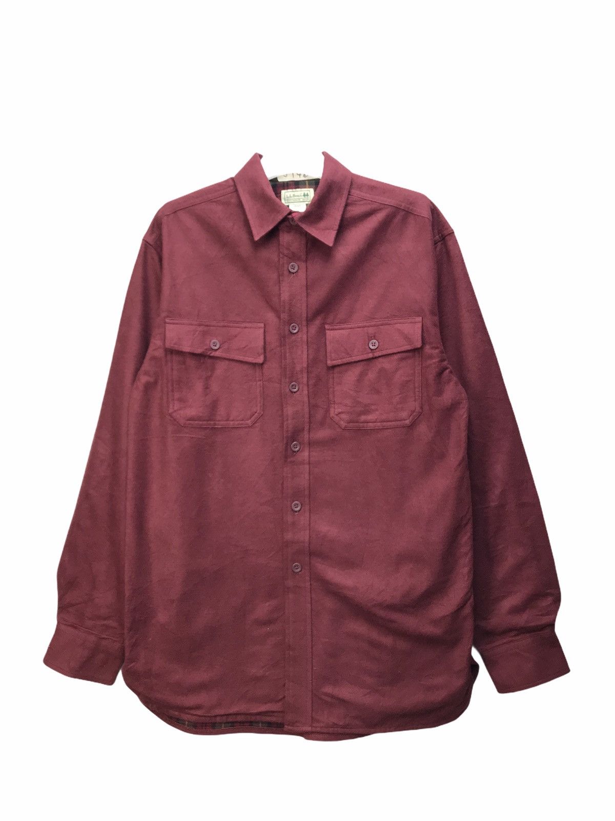 image of L L Bean x Vintage Ll Bean Flannel S Fit M Shirt in Maroon, Men's (Size Medium)