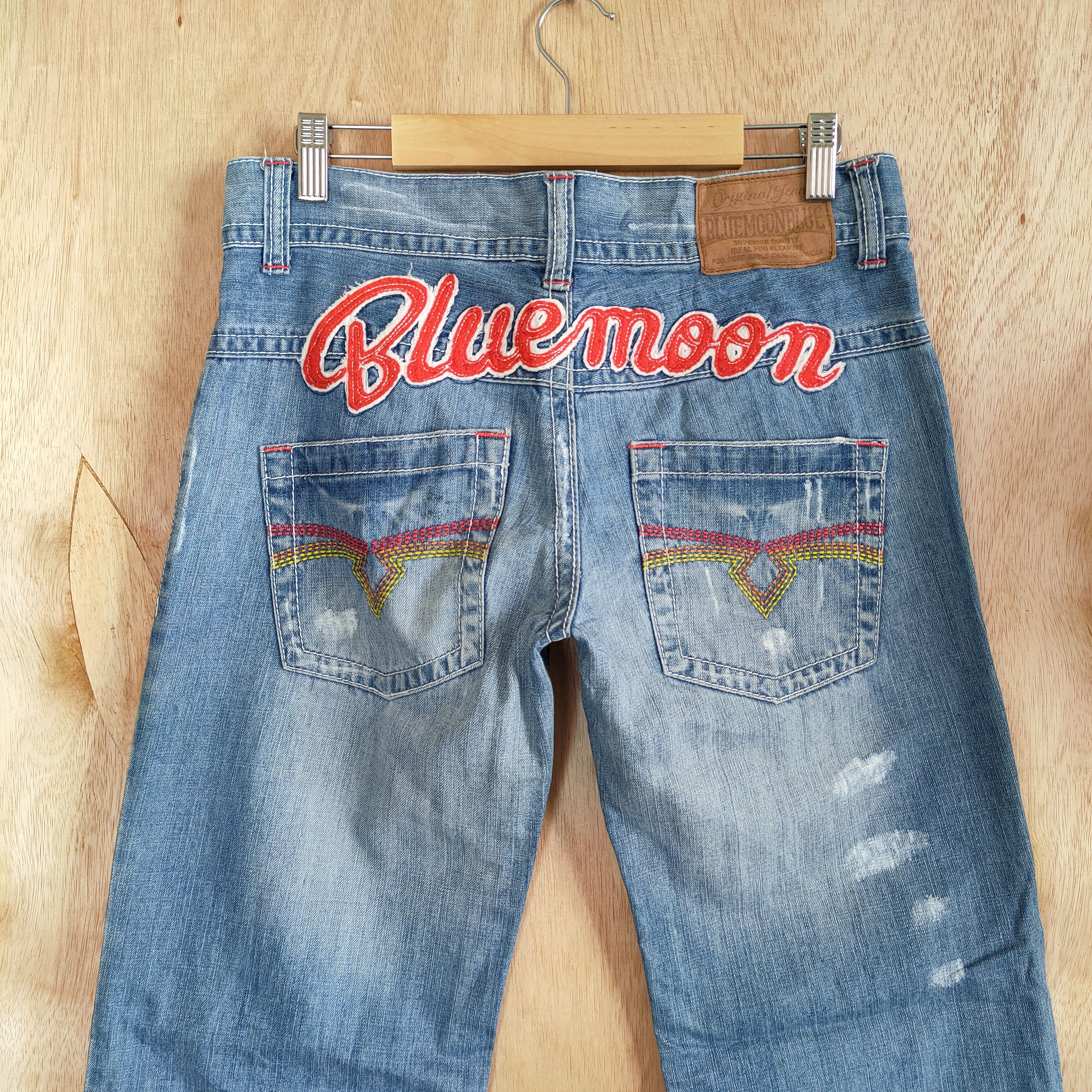 Blue Blue Japan BLUE MOON BLUE DENIM JEANS PANTS Size US 29 - 12 Thumbnail