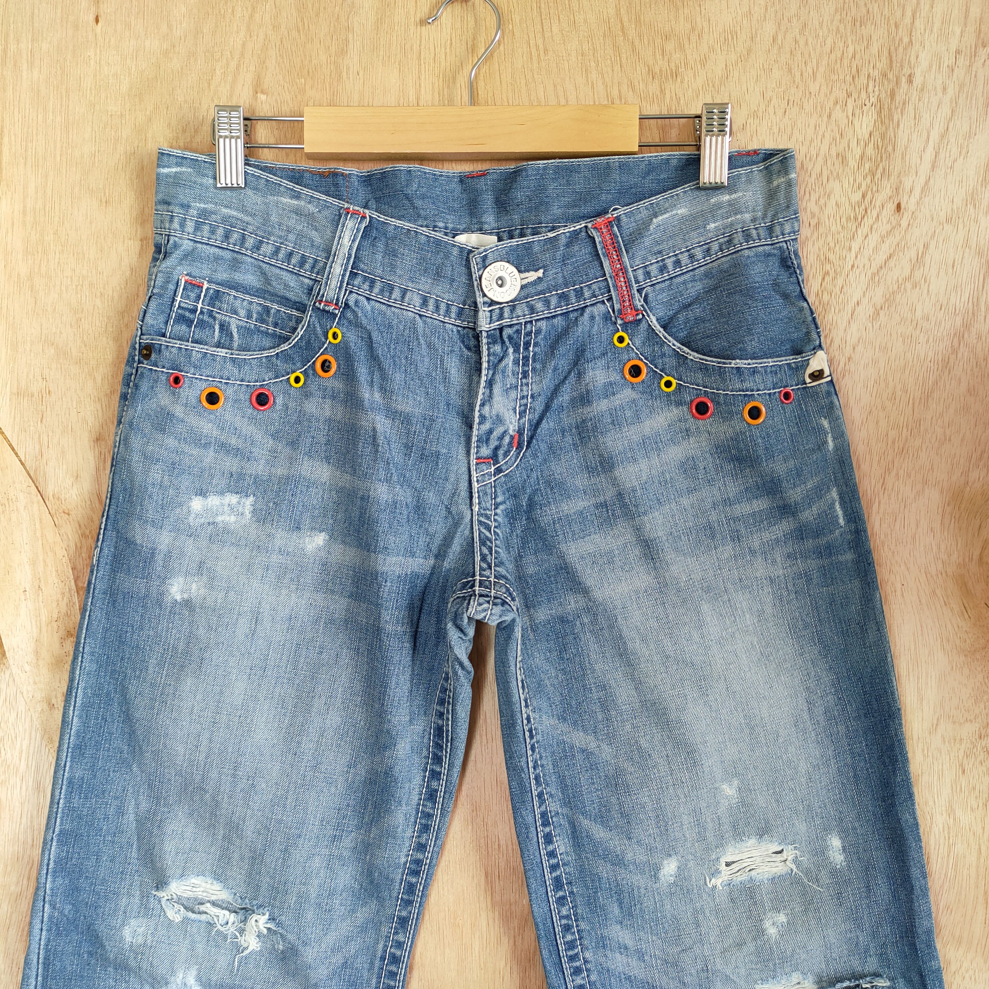 Blue Blue Japan BLUE MOON BLUE DENIM JEANS PANTS Size US 29 - 3 Thumbnail