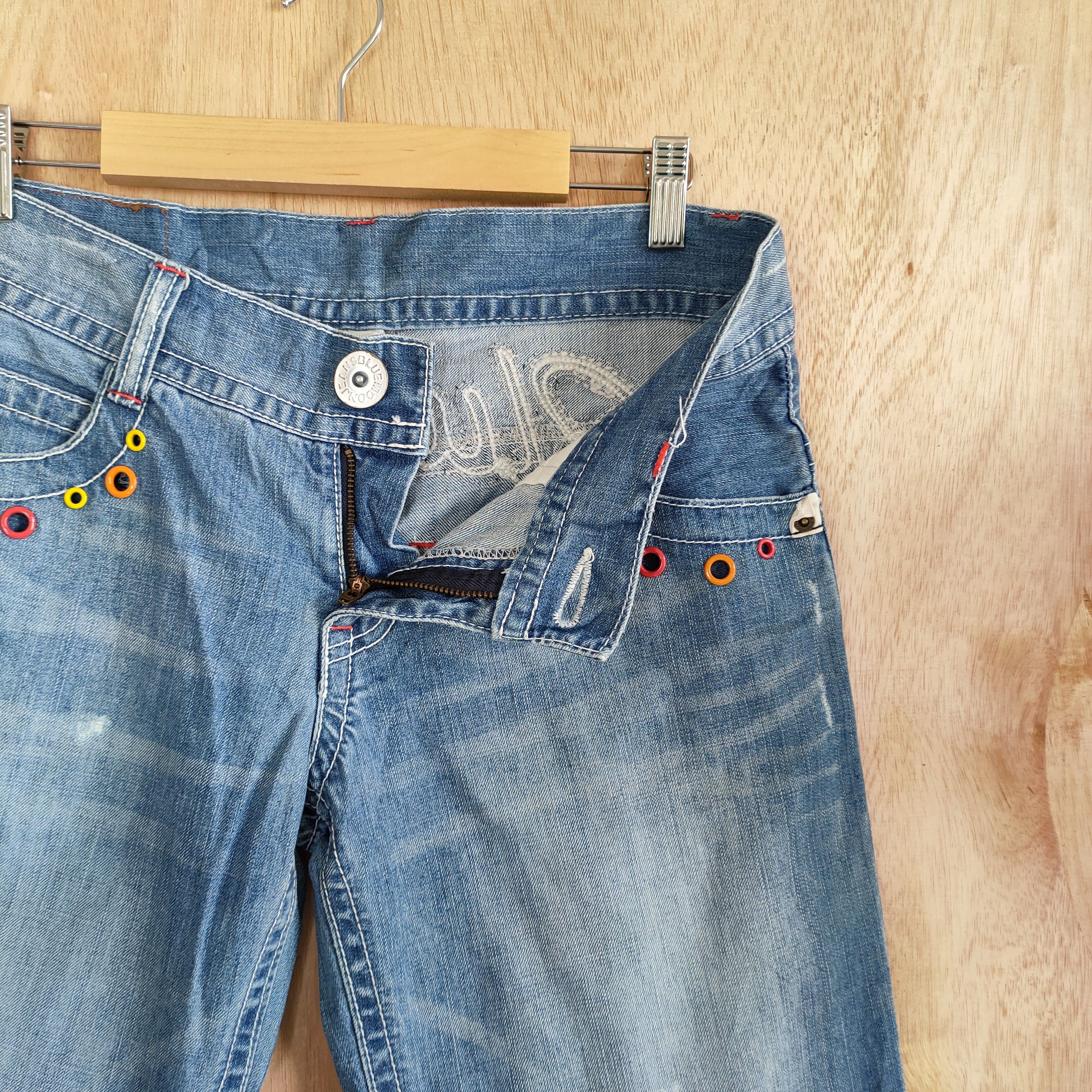 Blue Blue Japan BLUE MOON BLUE DENIM JEANS PANTS Size US 29 - 11 Thumbnail