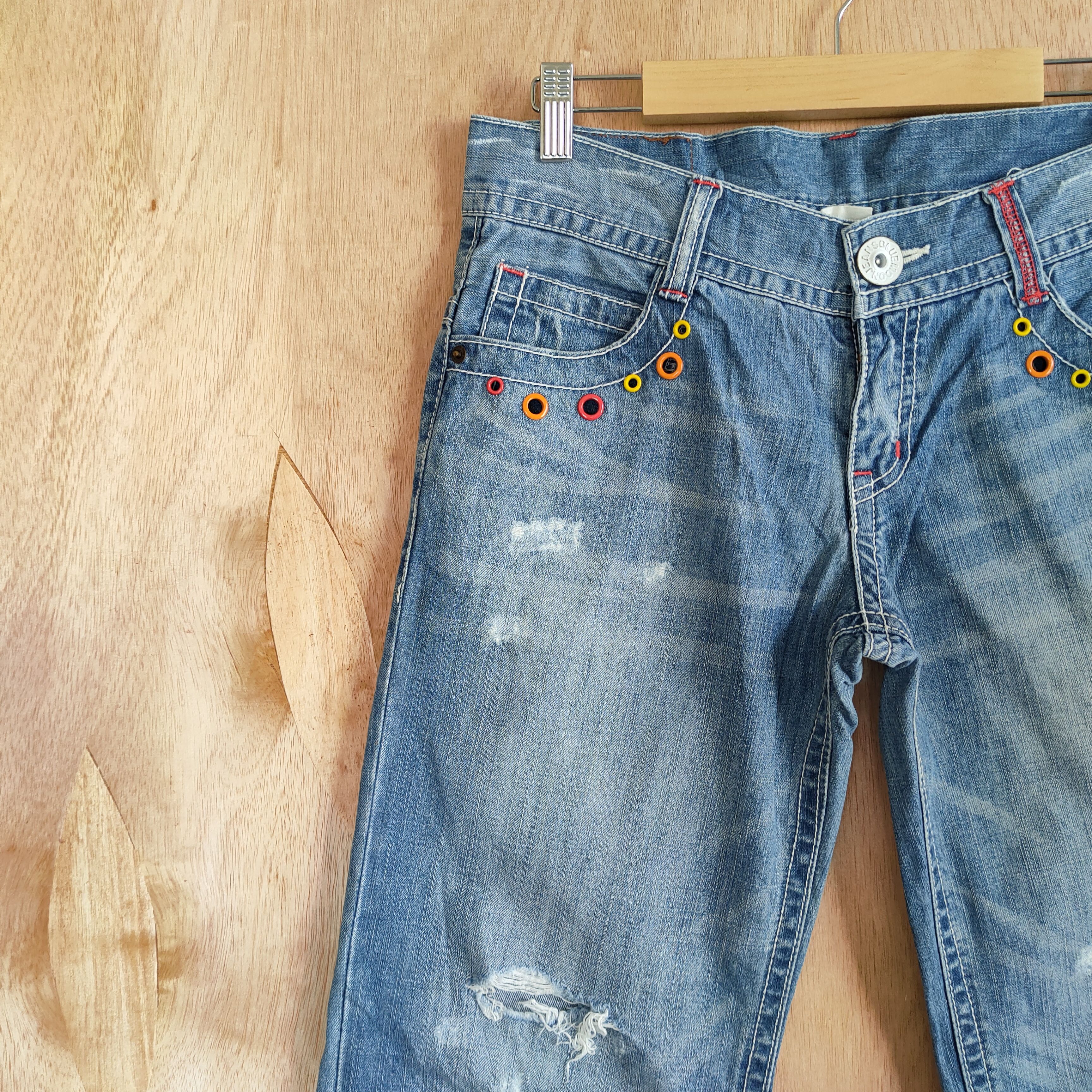 Blue Blue Japan BLUE MOON BLUE DENIM JEANS PANTS Size US 29 - 6 Thumbnail