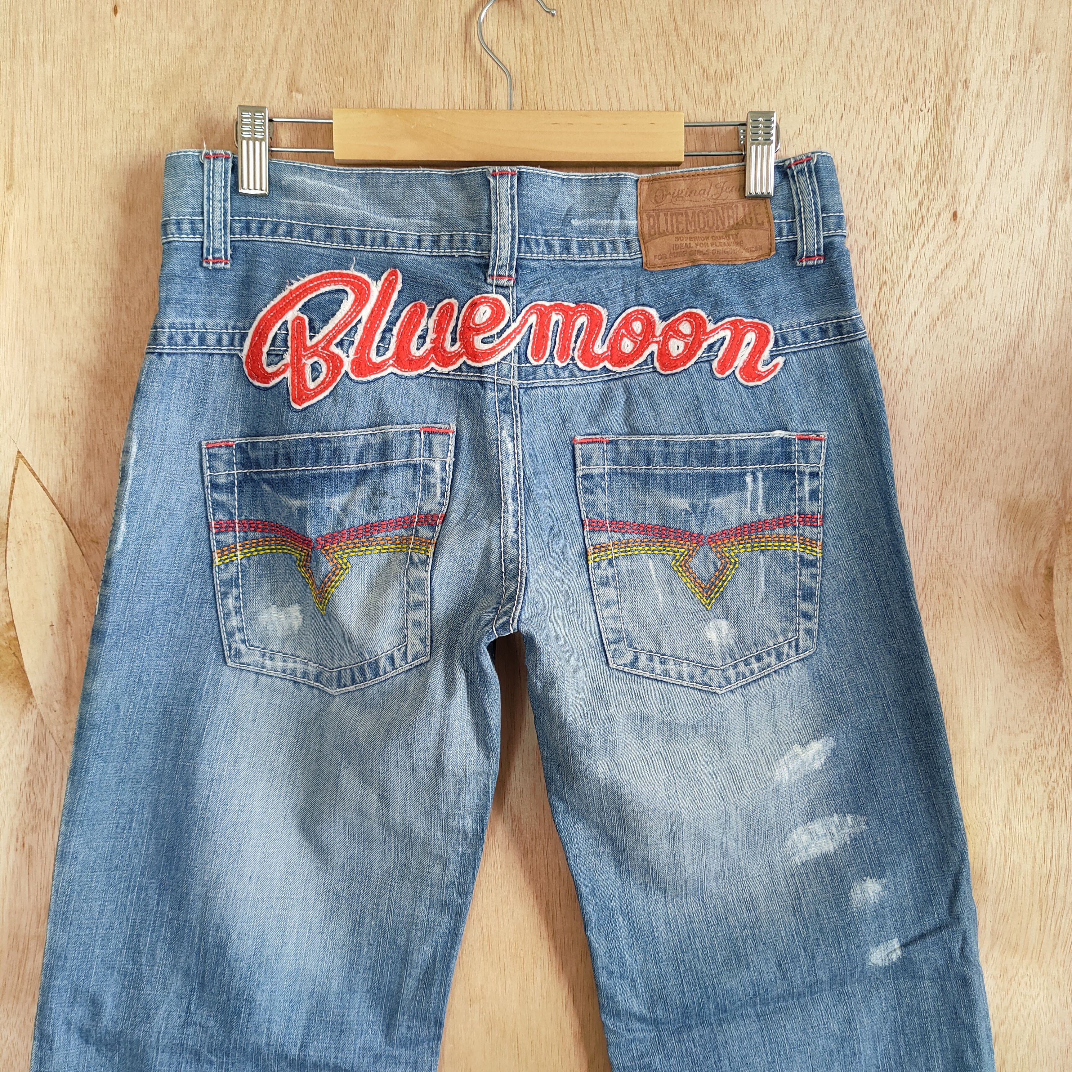 Blue Blue Japan BLUE MOON BLUE DENIM JEANS PANTS Size US 29 - 8 Thumbnail