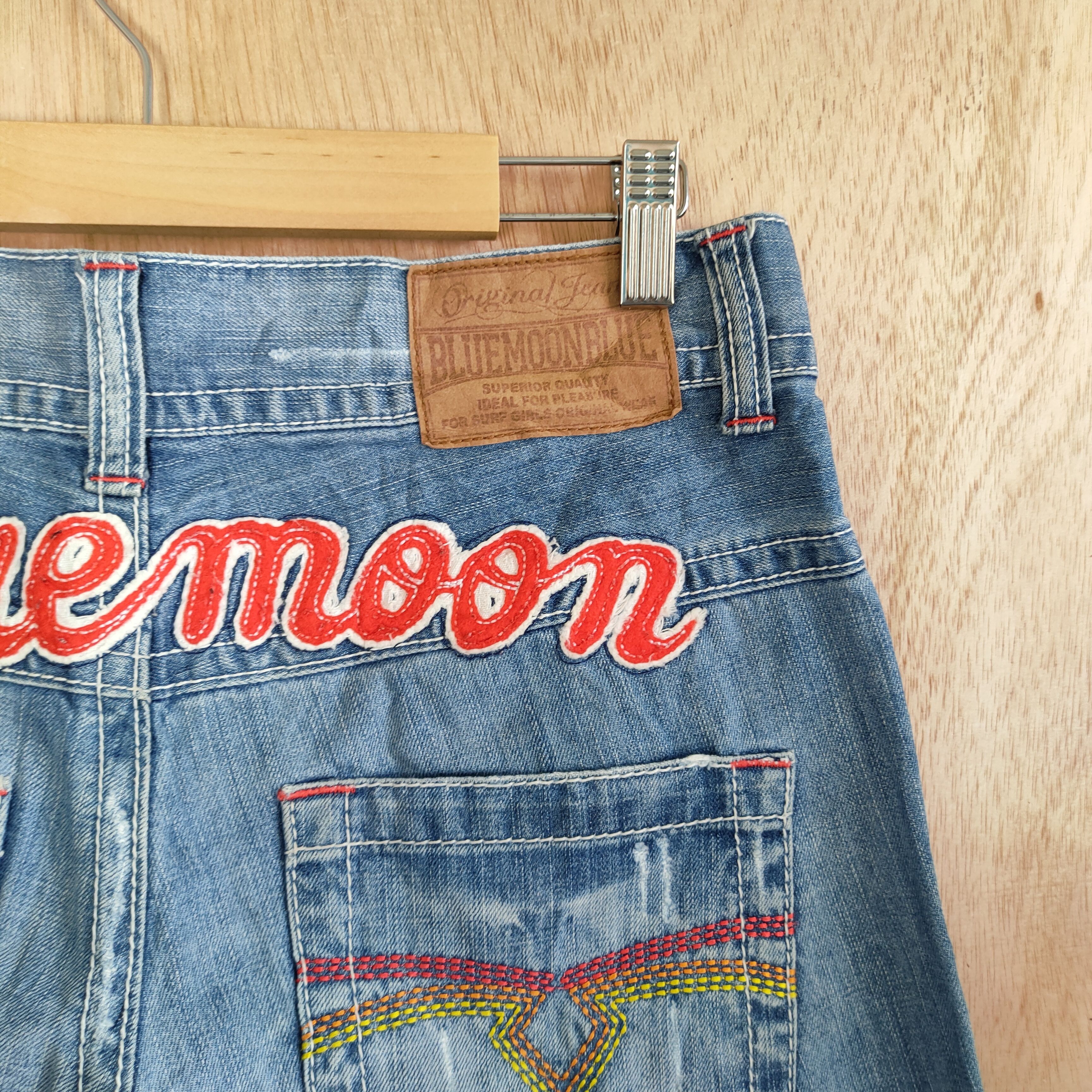 Blue Blue Japan BLUE MOON BLUE DENIM JEANS PANTS Size US 29 - 13 Thumbnail
