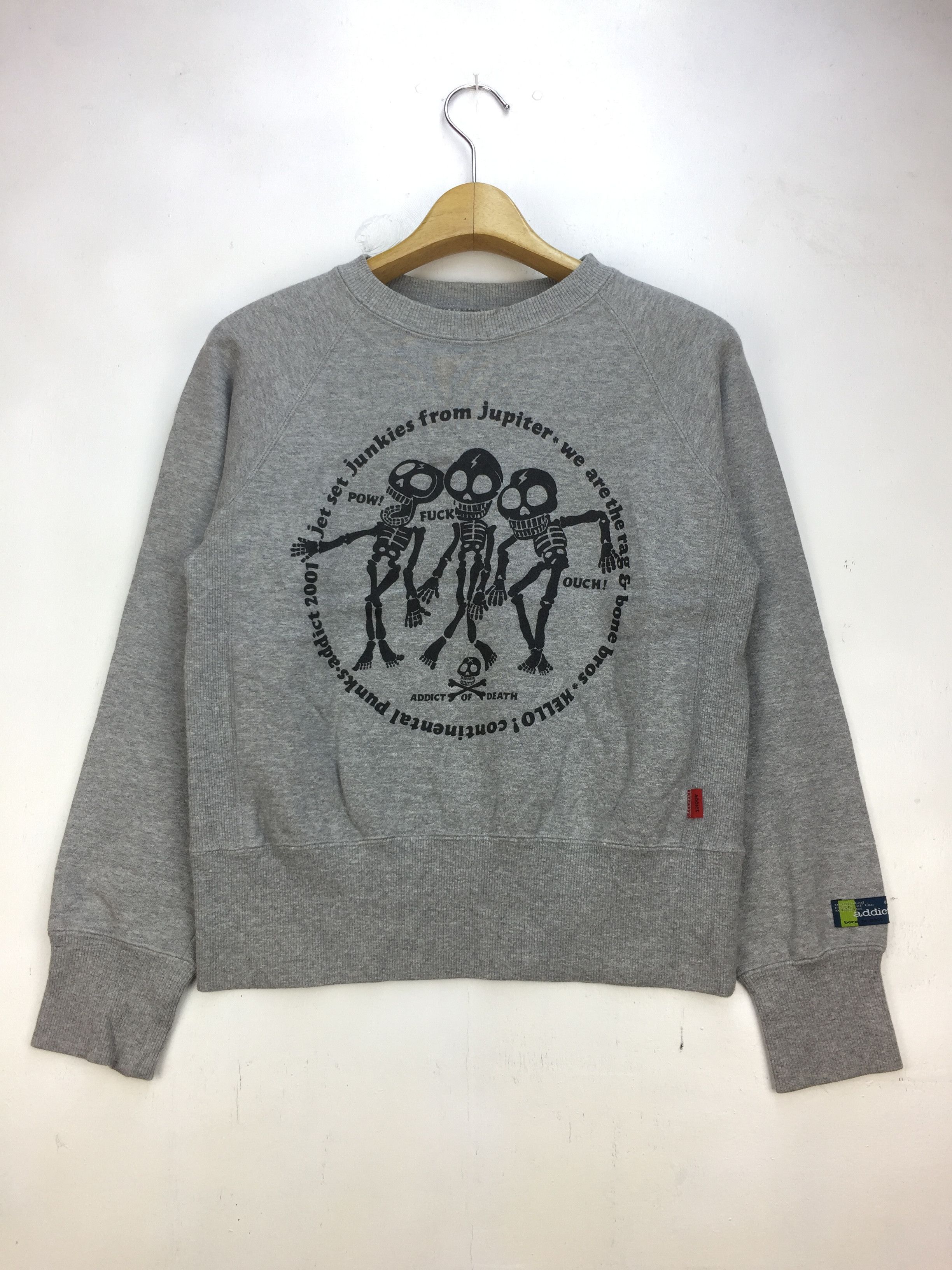 image of Addict To Death Sweatshirt in Grey, Men's (Size Small)