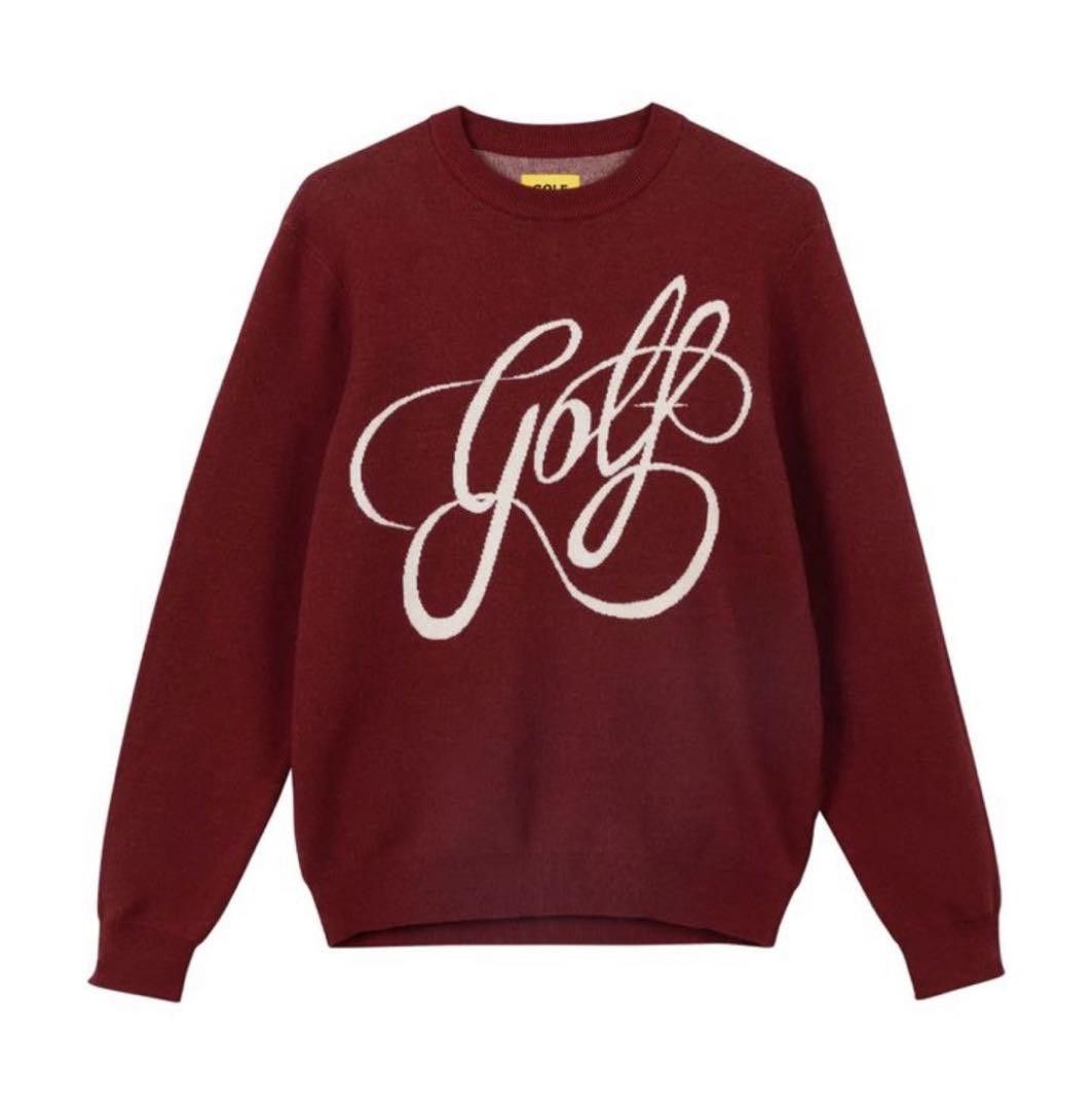 Golf Wang NEW Size Large Knit Golf Wang Script Sweater Maroon