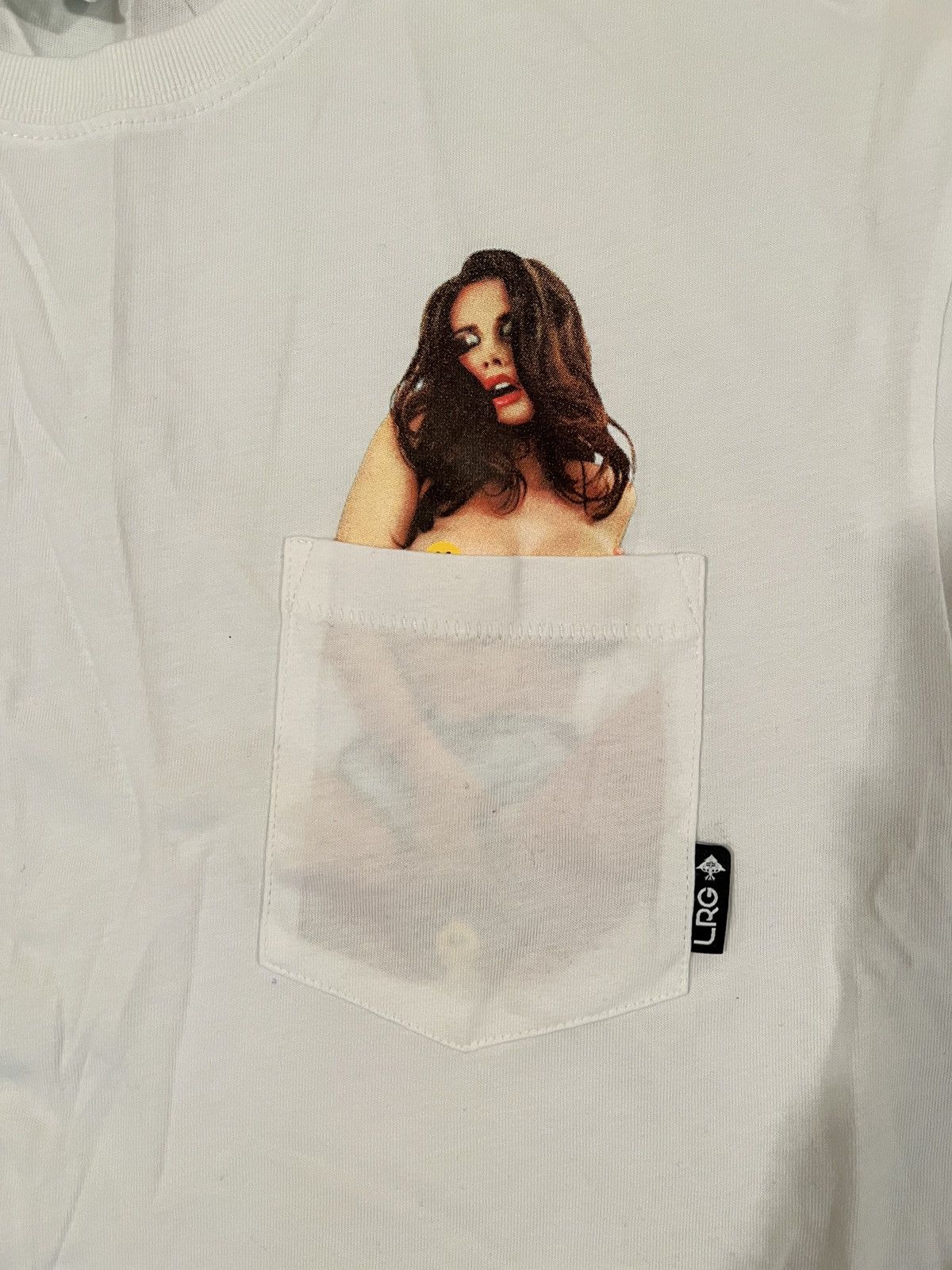 LRG LRG Pocket Pornstar Sexy Girl XL White Tee Shirt Size US XL / EU 56 / 4 - 2 Thumbnail