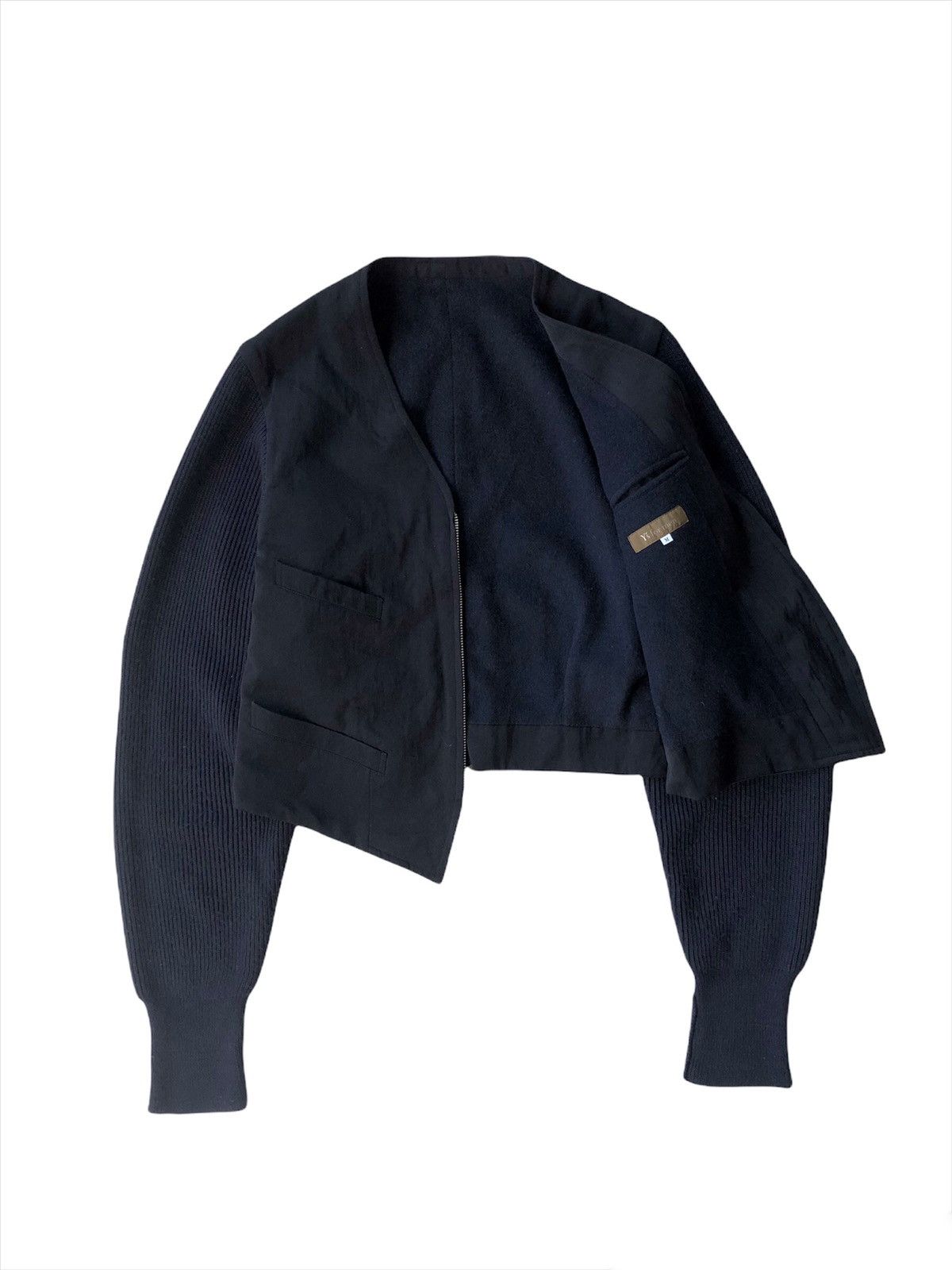Yohji Yamamoto GRAIL🔥YYPH Hybrid Knitting Sleeve Runway Jacket Size US M / EU 48-50 / 2 - 2 Thumbnail