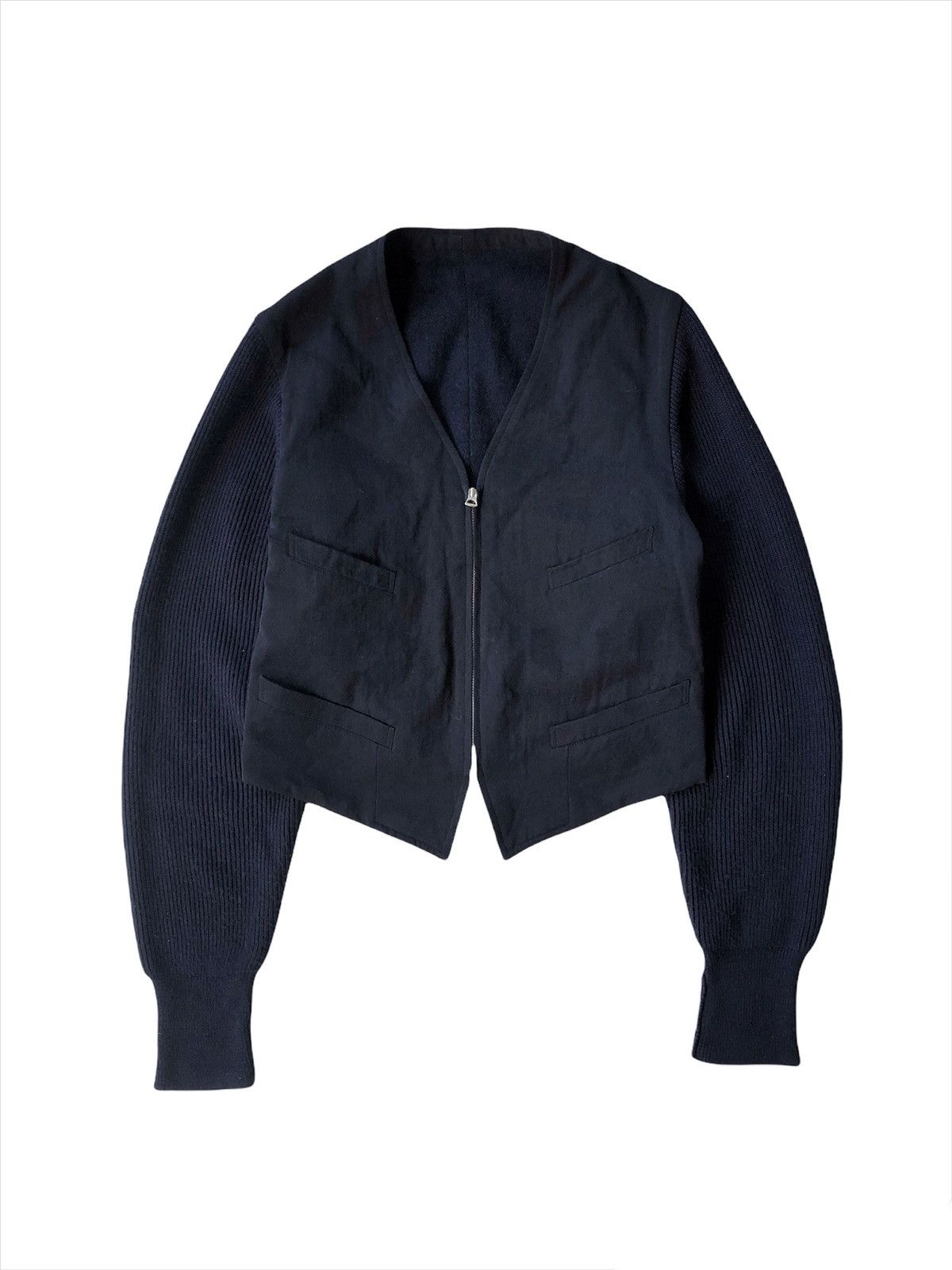 Yohji Yamamoto GRAIL🔥YYPH Hybrid Knitting Sleeve Runway Jacket Size US M / EU 48-50 / 2 - 1 Thumbnail