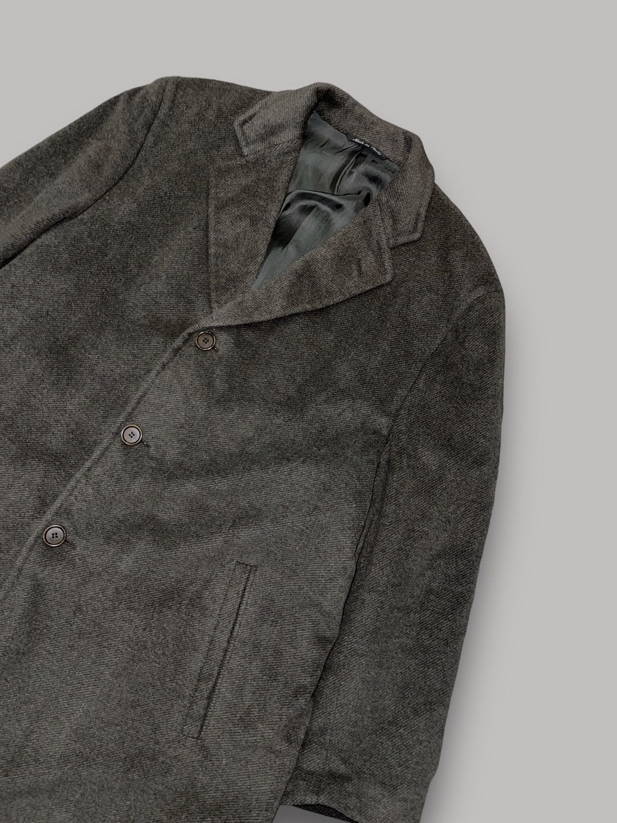 Canali Canali Swamp Green Angora Wool Heavy Coat Size US L / EU 52-54 / 3 - 4 Thumbnail