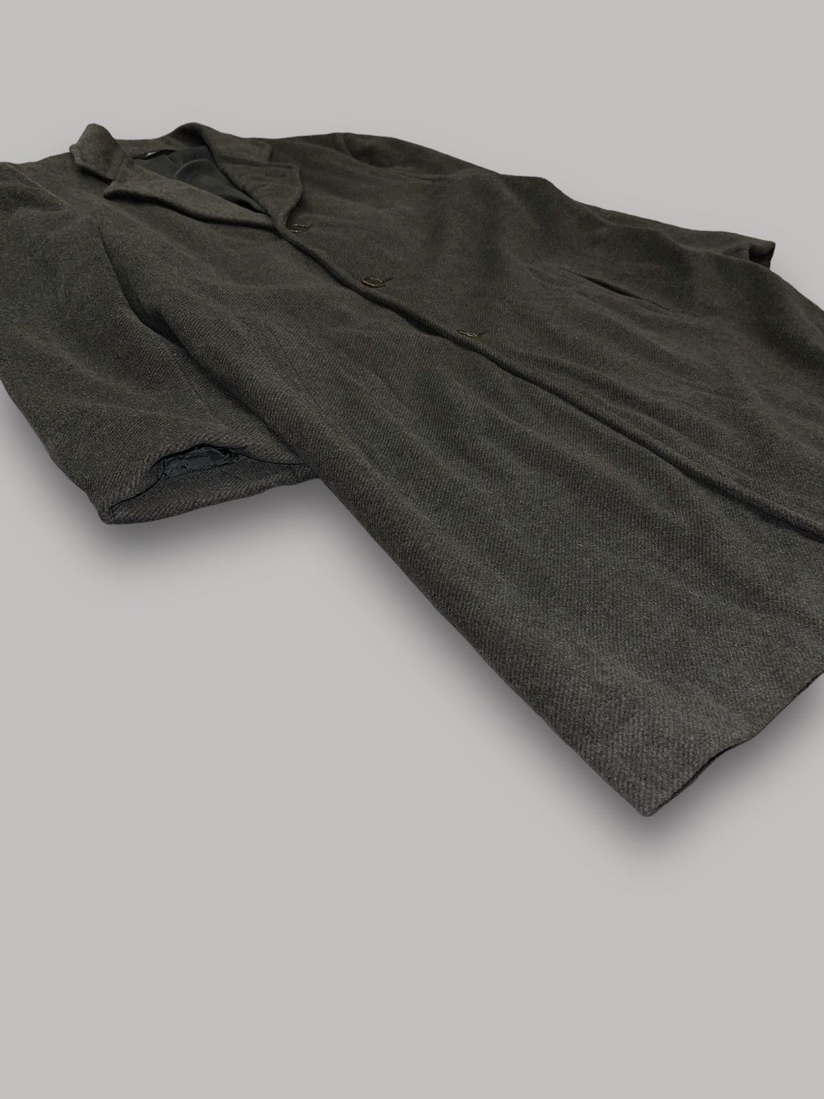 Canali Canali Swamp Green Angora Wool Heavy Coat Size US L / EU 52-54 / 3 - 3 Thumbnail