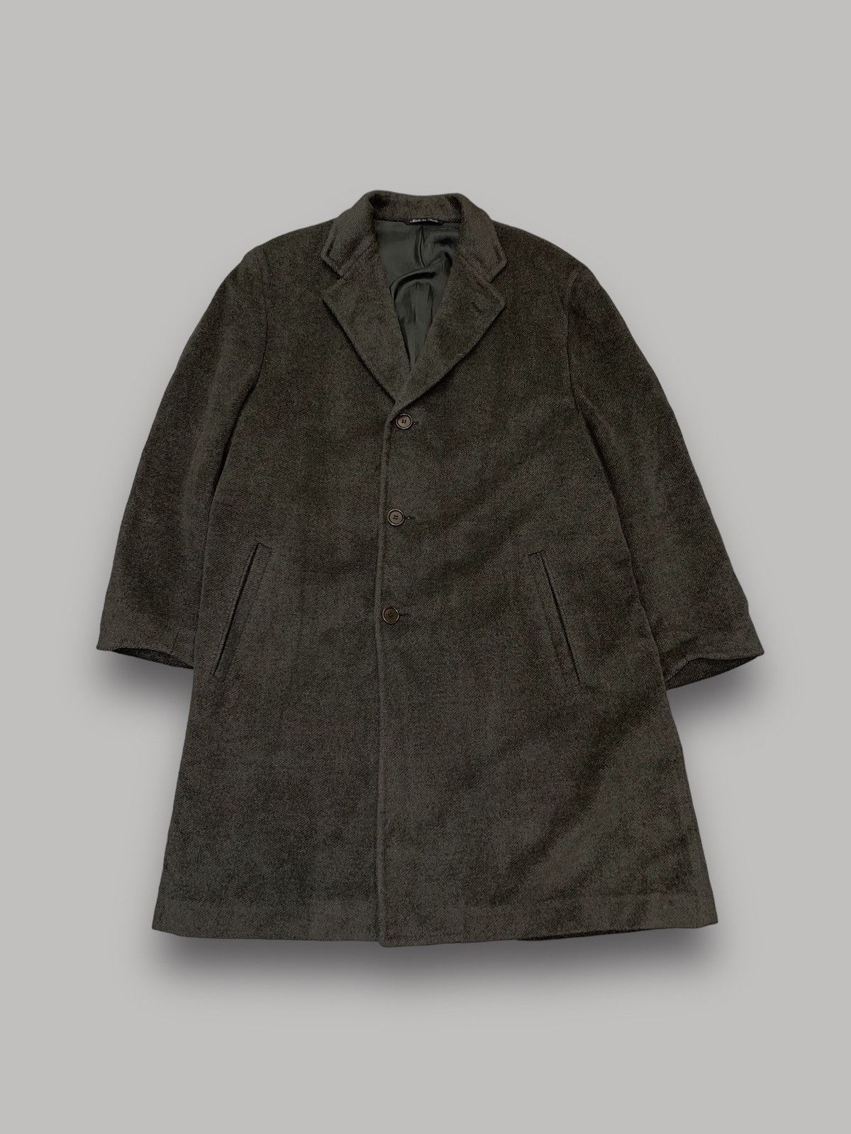 Canali Canali Swamp Green Angora Wool Heavy Coat Size US L / EU 52-54 / 3 - 1 Thumbnail