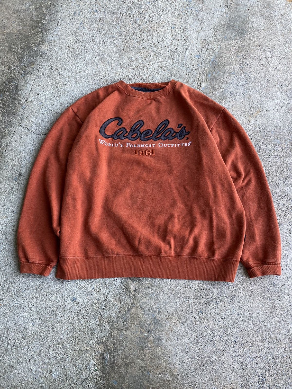 Cabelas × Vintage Vintage Y2K Cabelas Faded Orange Crewneck Sweatshirt Size US XL / EU 56 / 4 - 1 Thumbnail