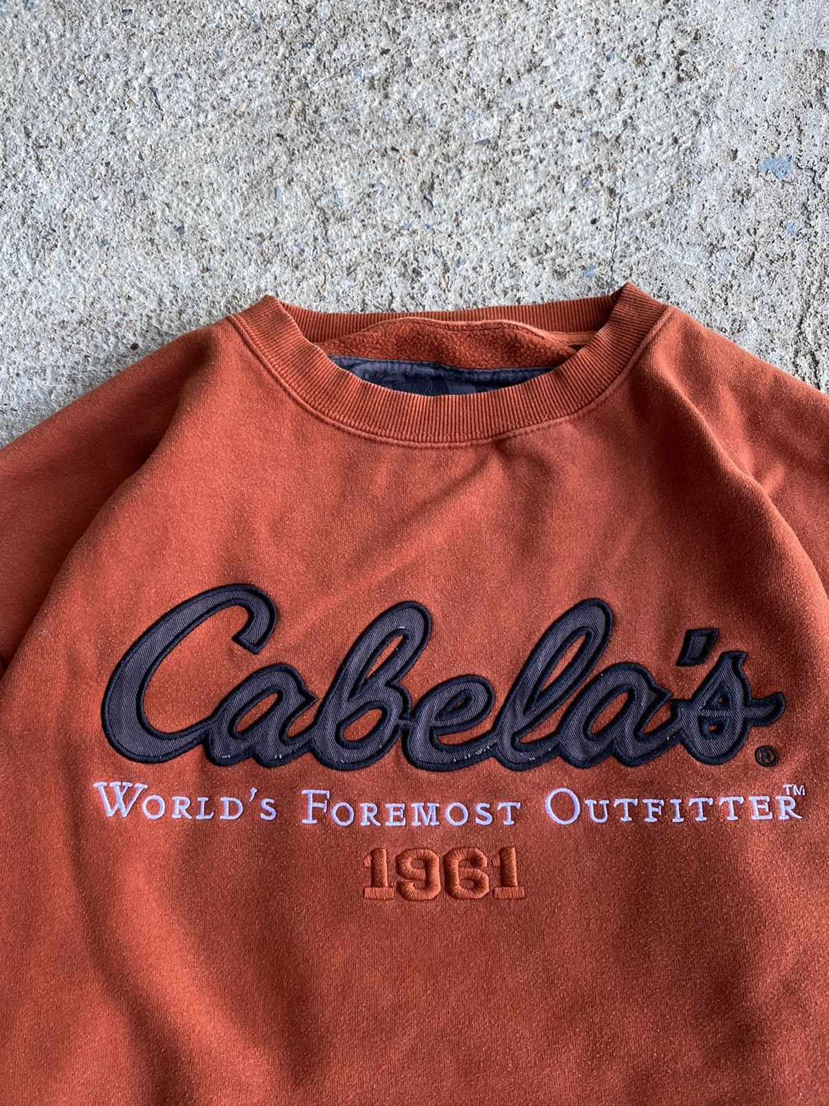 Cabelas × Vintage Vintage Y2K Cabelas Faded Orange Crewneck Sweatshirt Size US XL / EU 56 / 4 - 2 Thumbnail