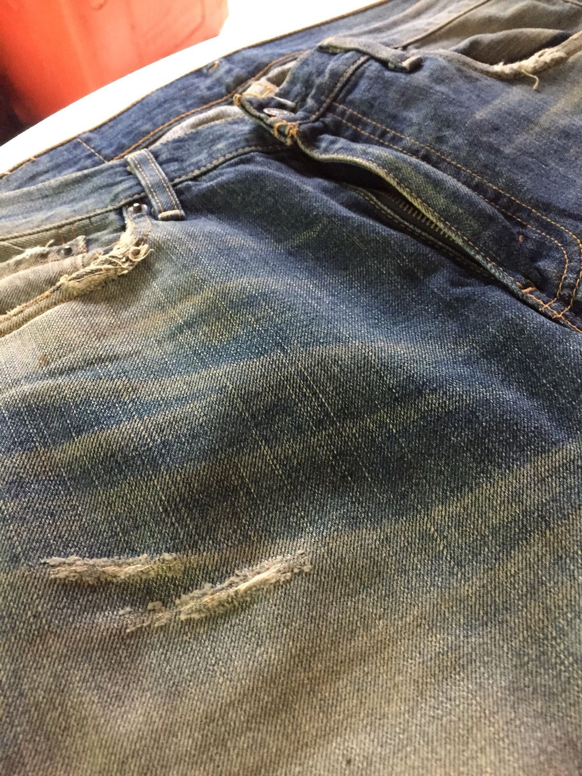 Vintage Levi's 505 Denim Jeans patchwork custom made desig