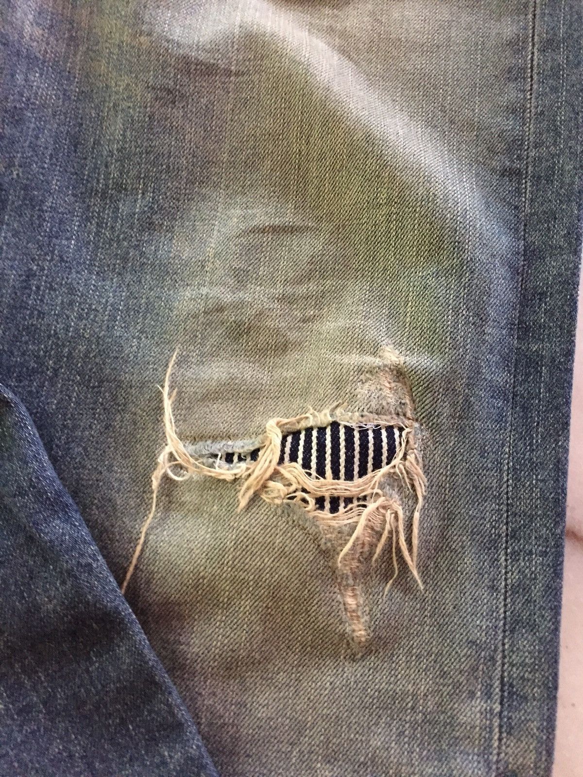 Vintage Levi's 505 Denim Jeans patchwork custom made desig