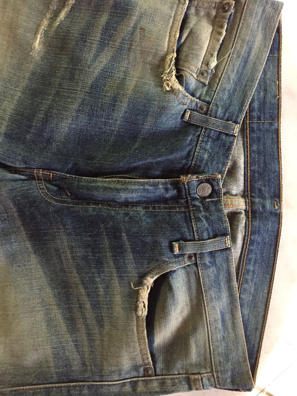 Vintage Levi's 505 Denim Jeans patchwork custom made desig