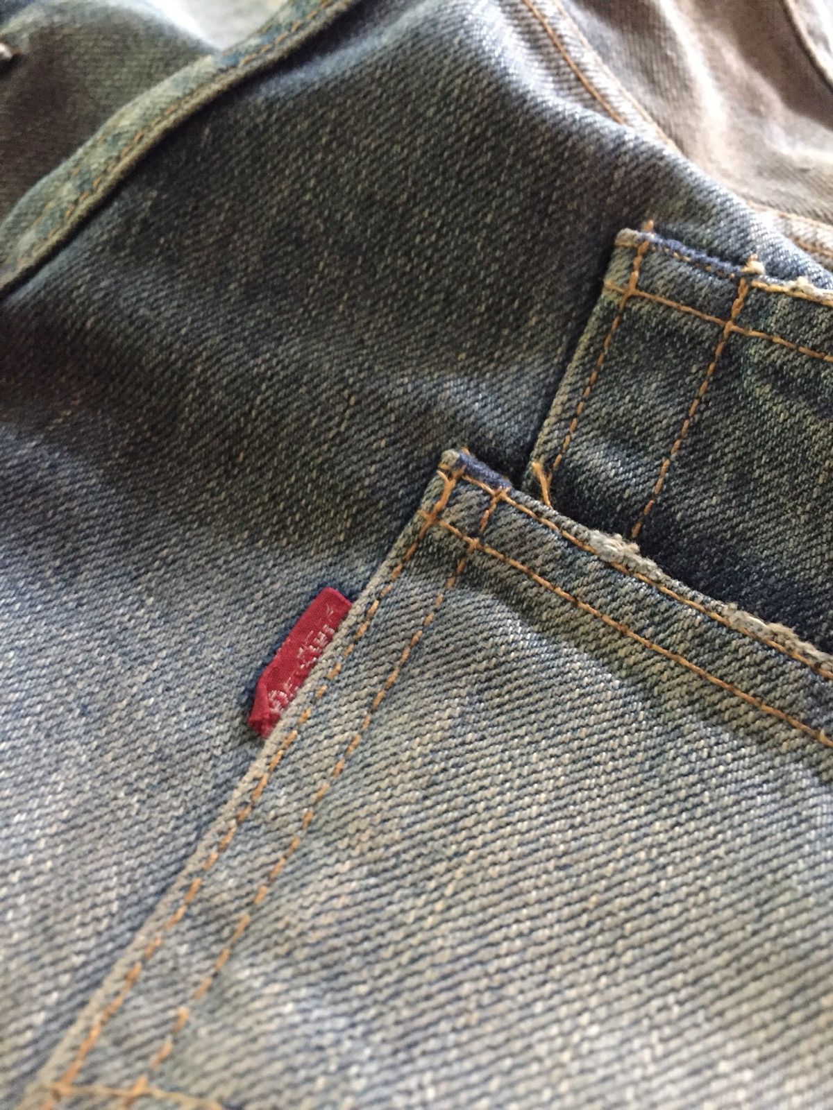 Vintage Levi's 505 Denim Jeans patchwork custom made desig