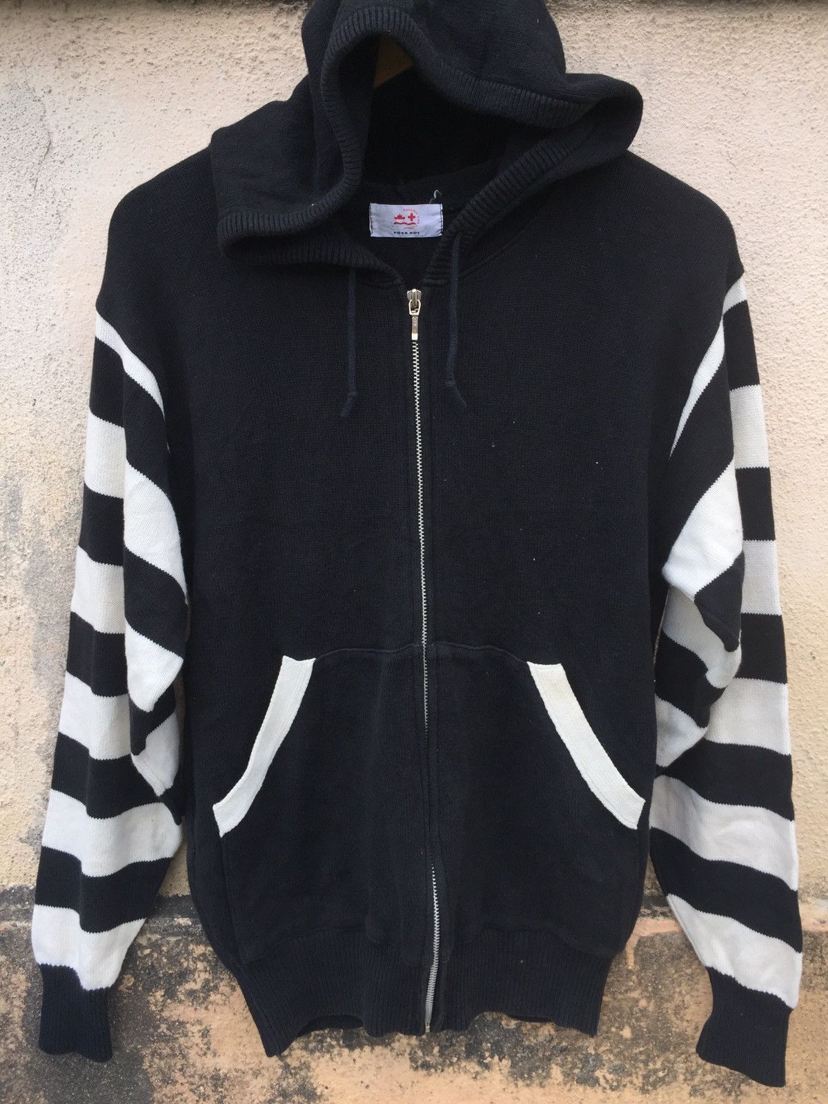 Japanese Brand Poshboy - Prison Striped Zipper Hoodie Size US M / EU 48-50 / 2 - 3 Thumbnail