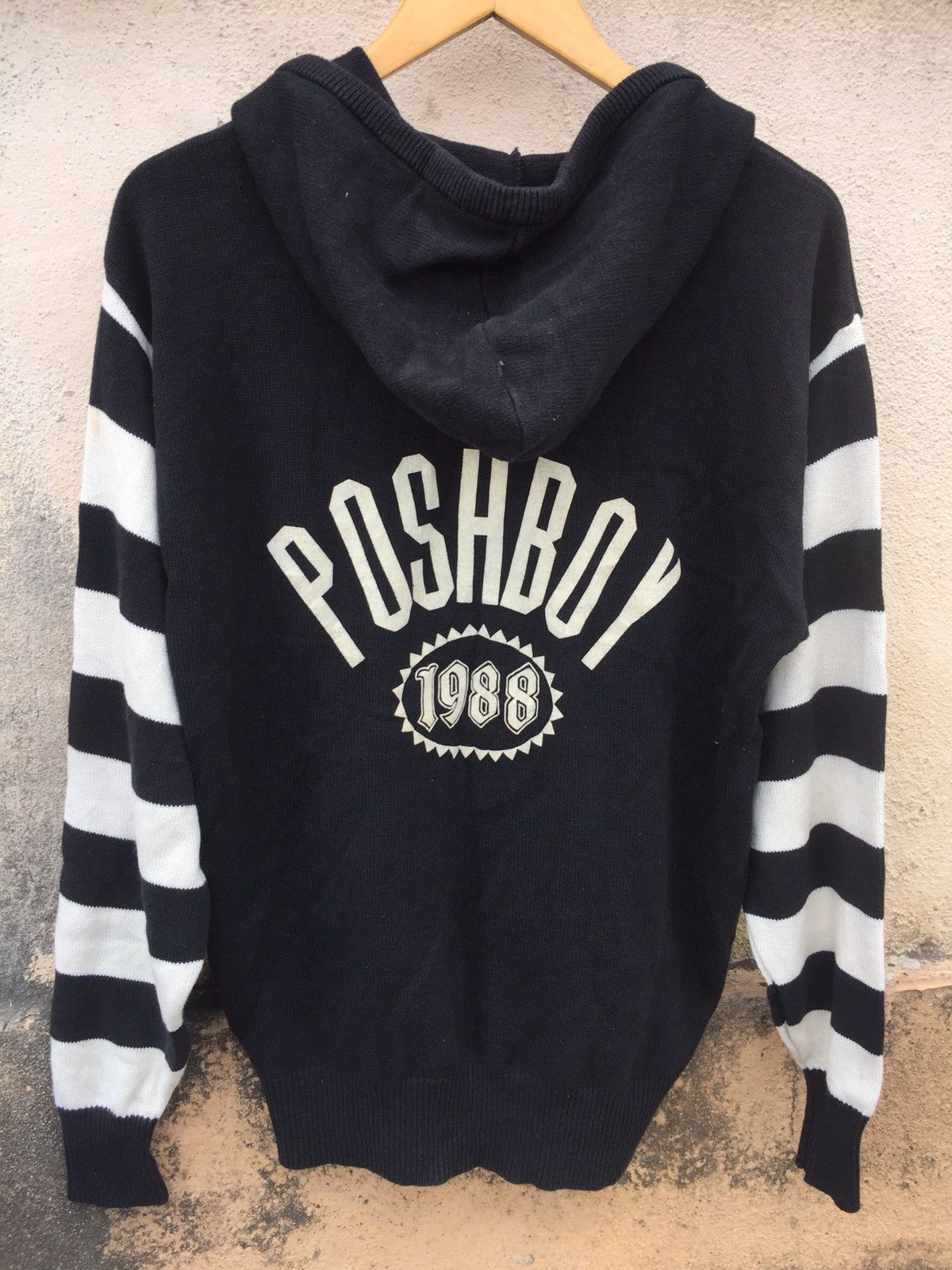 Japanese Brand Poshboy Prison Striped Zipper Hoodie Grailed